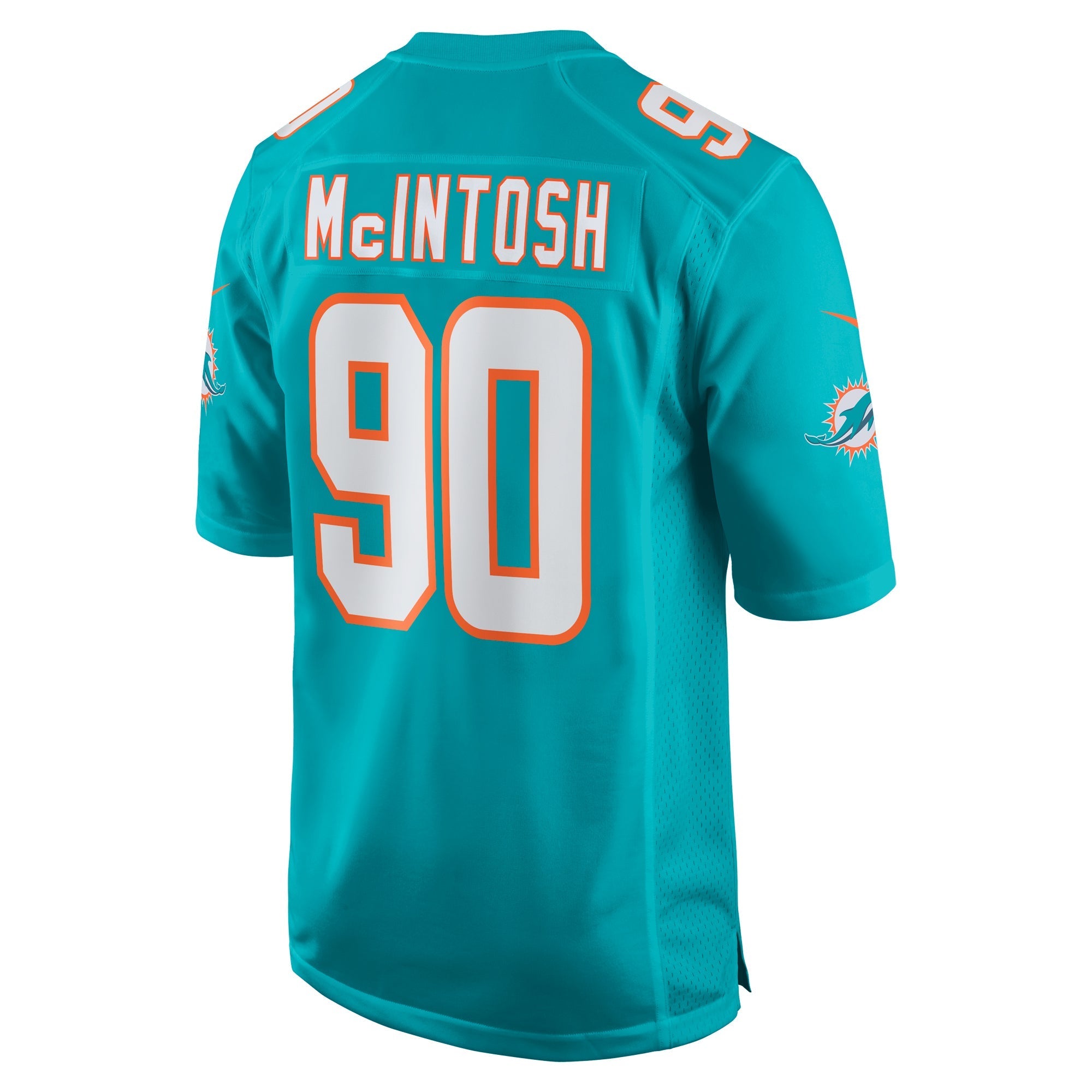 Men's Nike RJ McIntosh Aqua Miami Dolphins Home Game Player Jersey