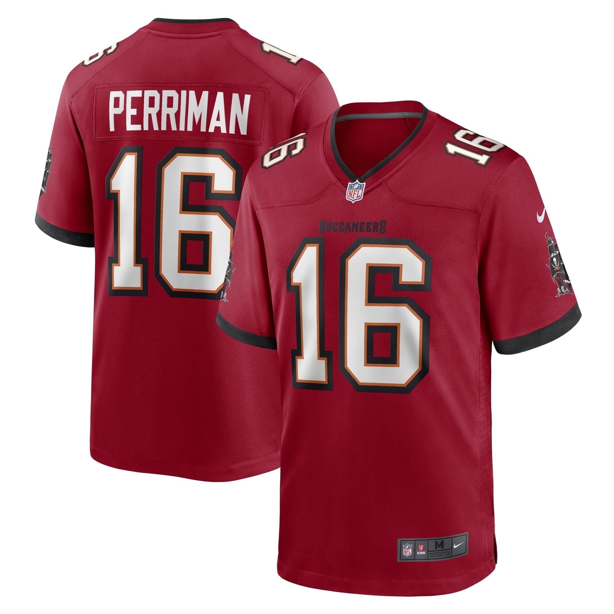 Men's Nike Breshad Perriman Red Tampa Bay Buccaneers Game Player Jersey
