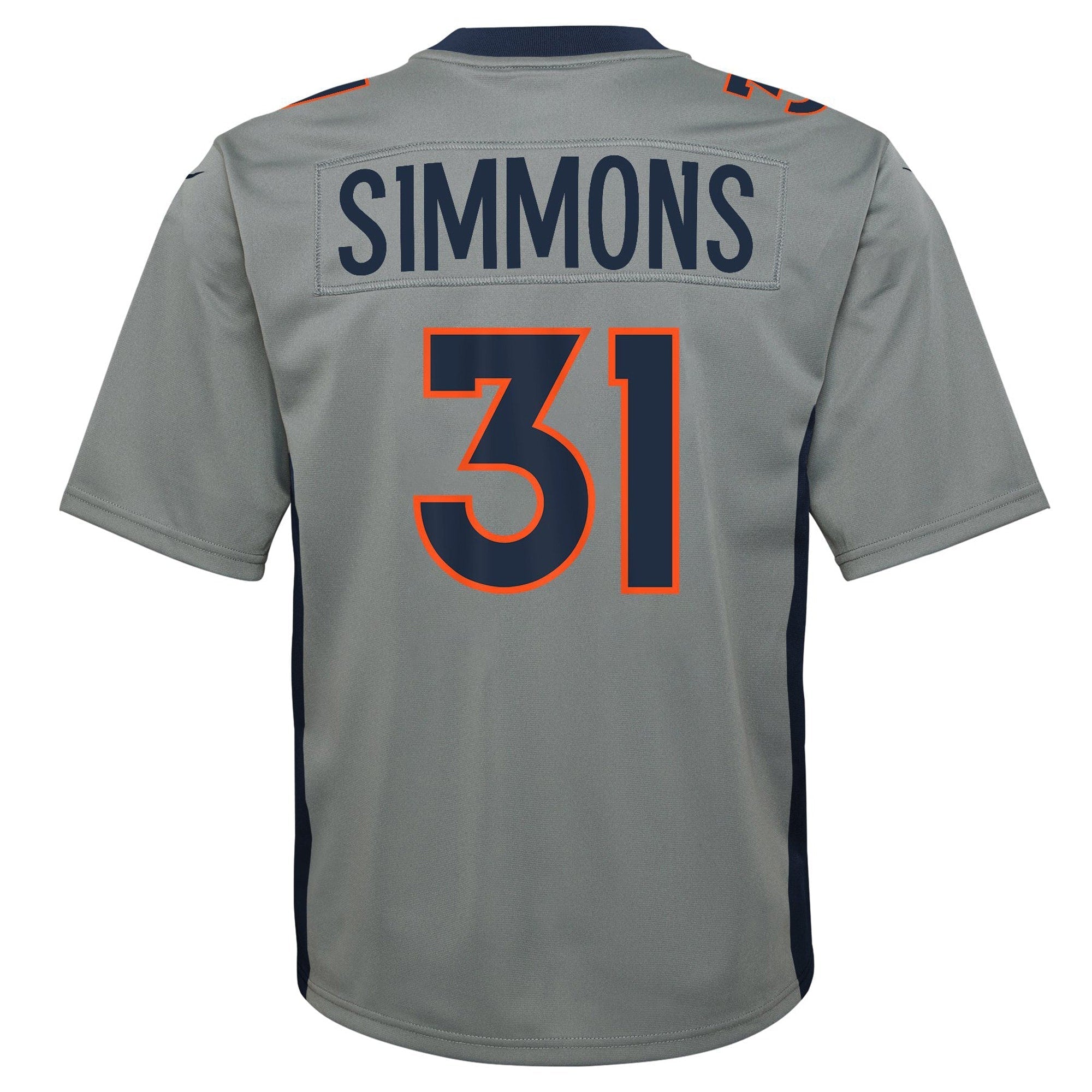 Youth Nike Justin Simmons Gray Denver Broncos Inverted Game Jersey