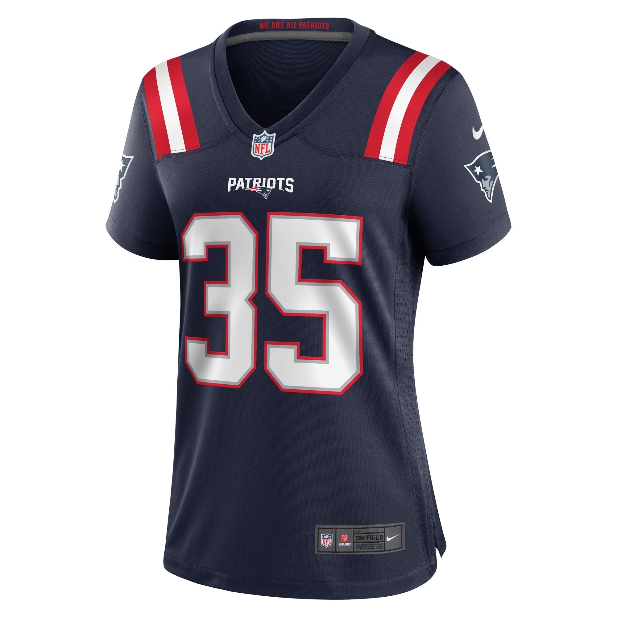 Women's Nike Pierre Strong Jr. Navy New England Patriots Game Player Jersey