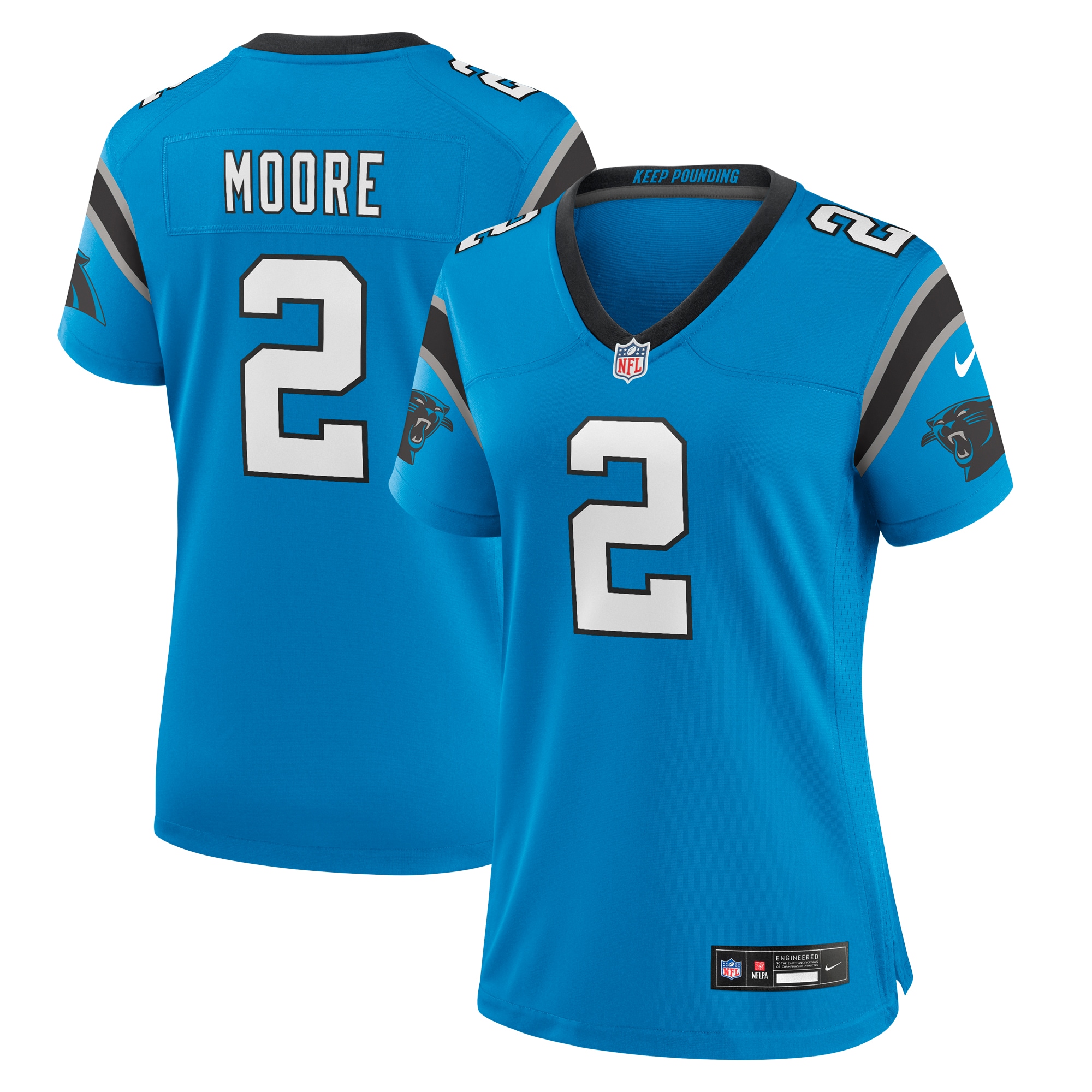 D.J. Moore Carolina Panthers Nike Women's Player Jersey - Blue