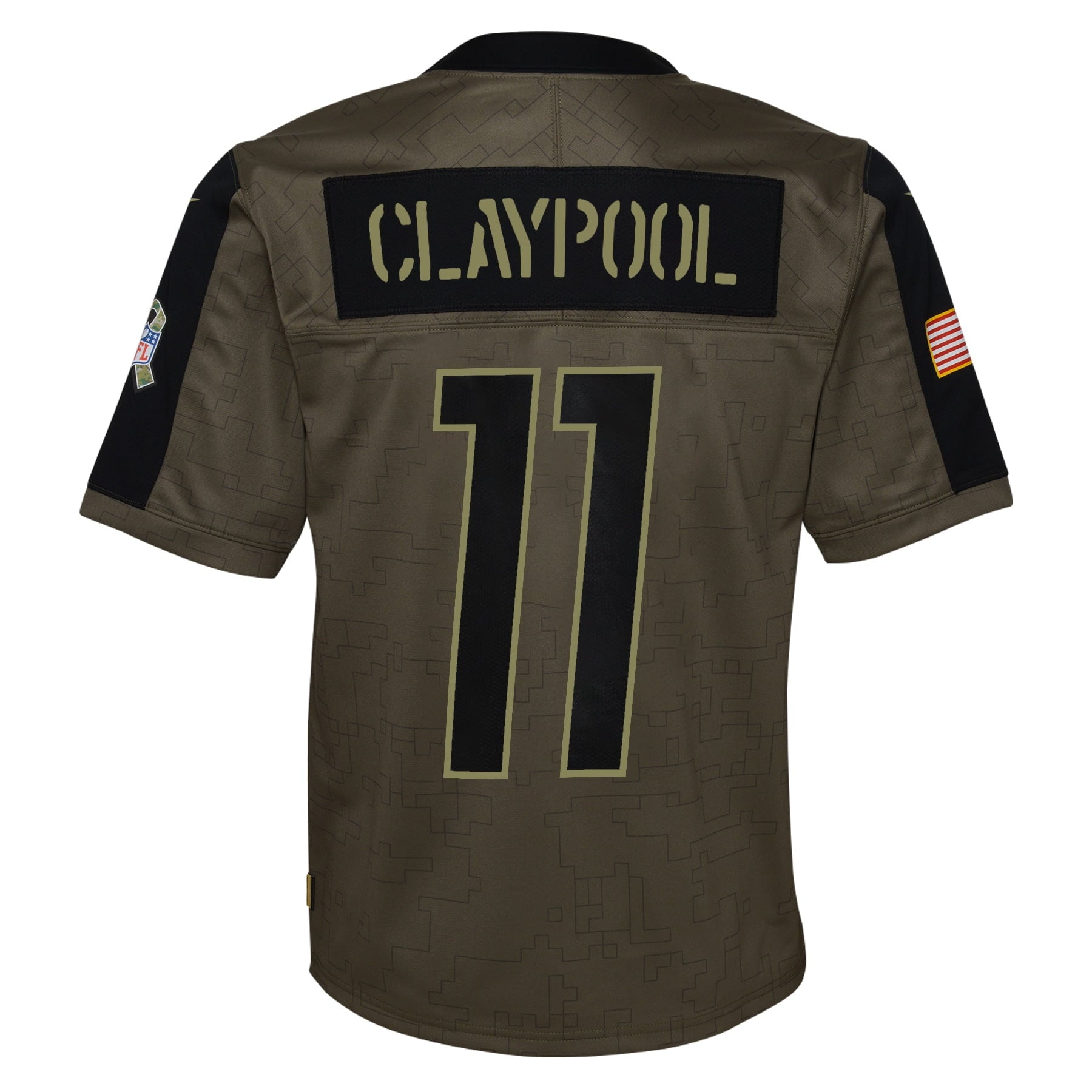 Youth Nike Chase Claypool Olive Pittsburgh Steelers 2021 Salute To Service Game Jersey