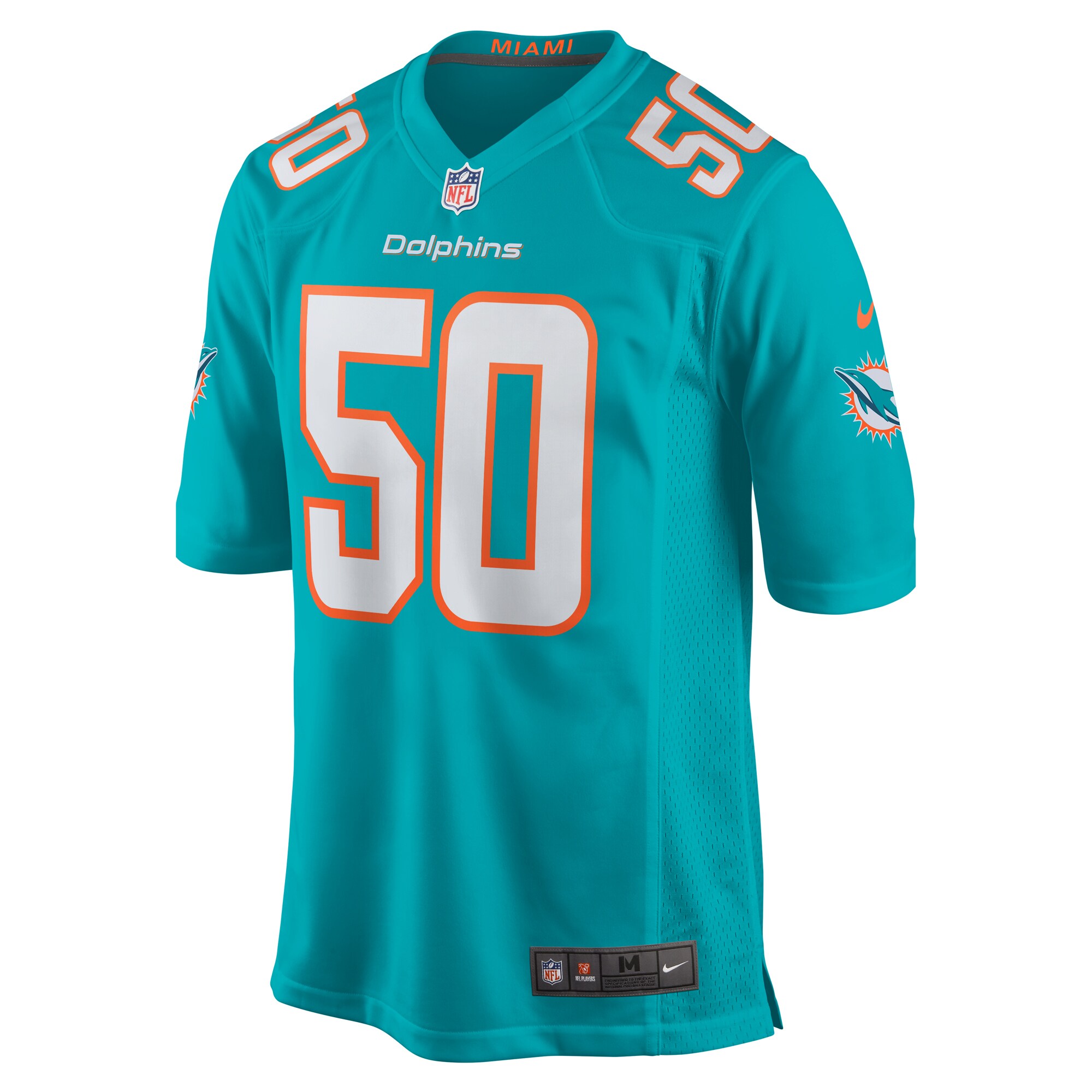 Chase Winovich Miami Dolphins Nike Team Game Jersey -  Aqua