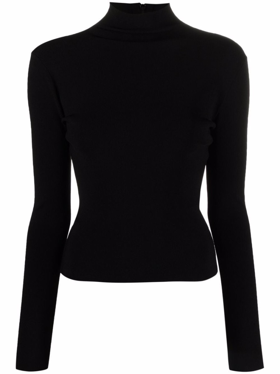 Sale Versace High neck jersey top 36