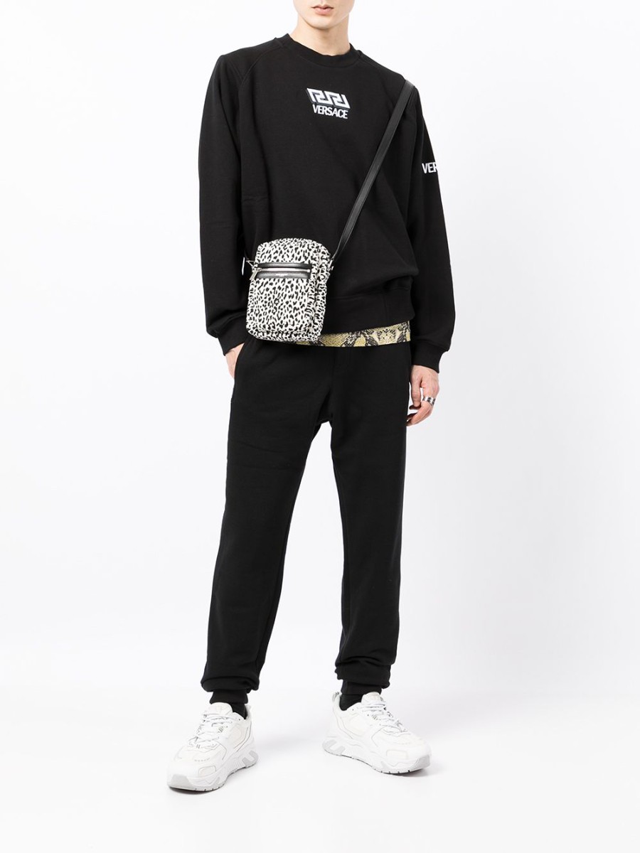 Discount Versace Logo waistband jersey track pants XS
