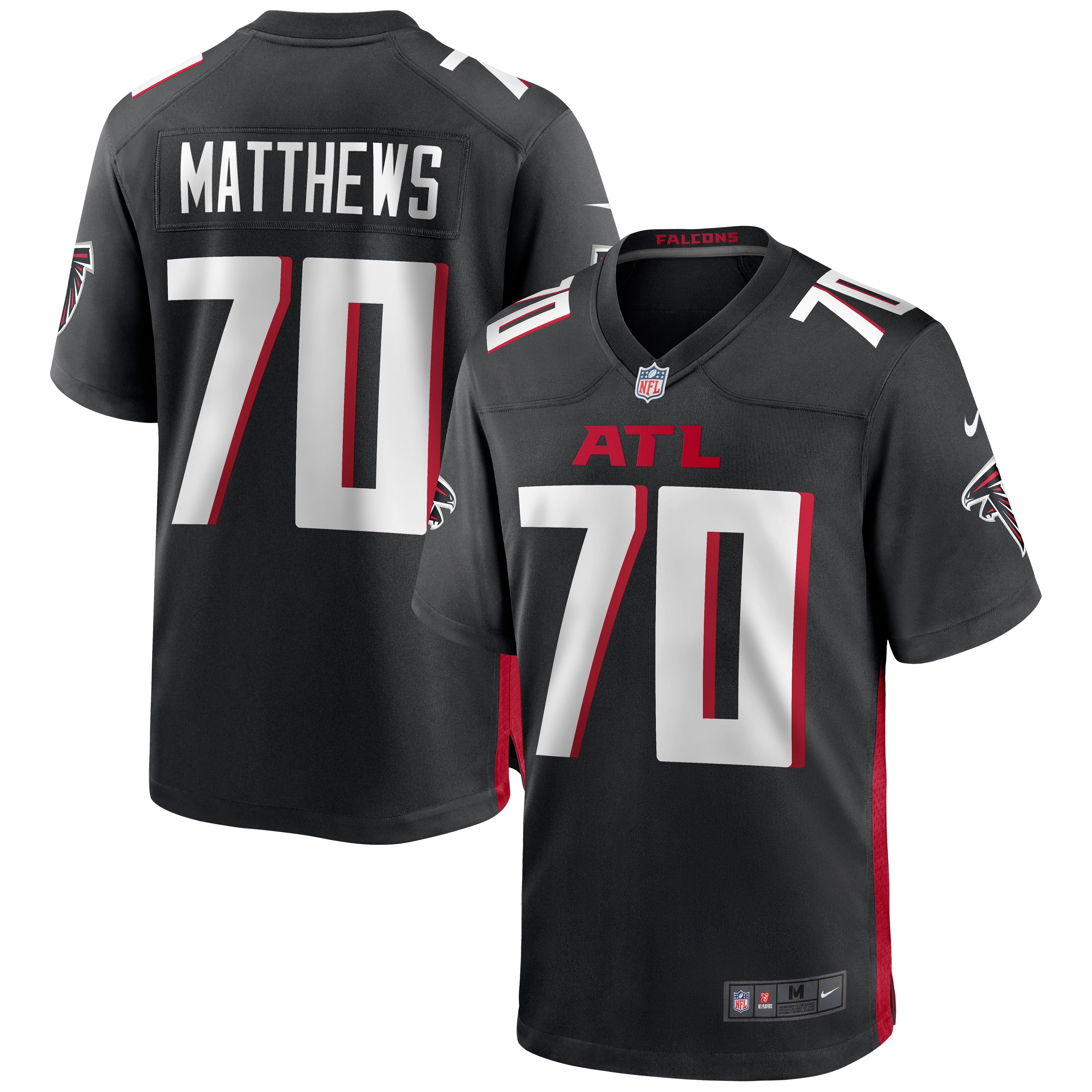Men's Nike Jake Matthews Black Atlanta Falcons Game Jersey