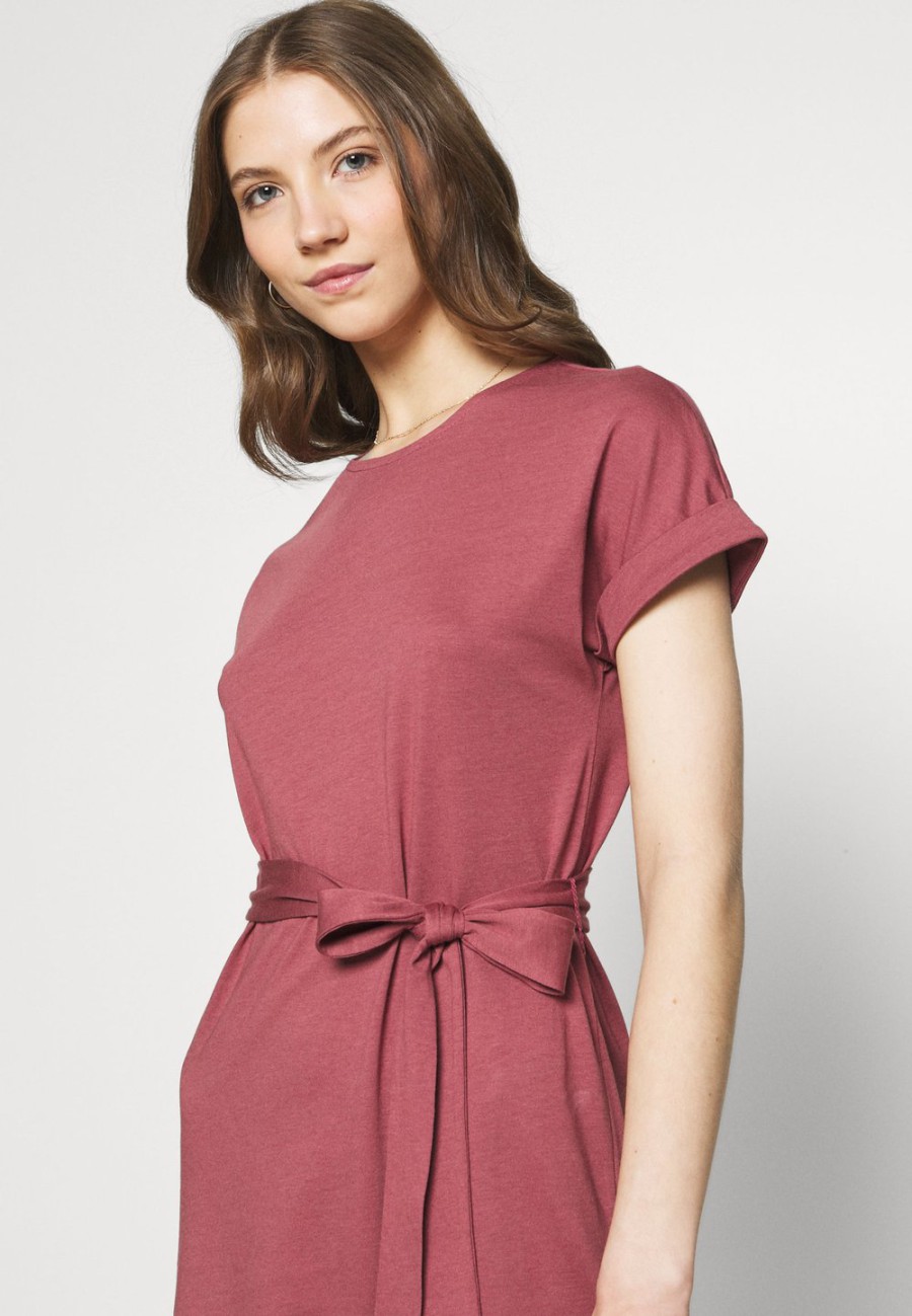 Outlet Authentique 100% Even&Odd BASIC – Short sleeves mini belted dress – Robe en jersey robes col rond femme XS