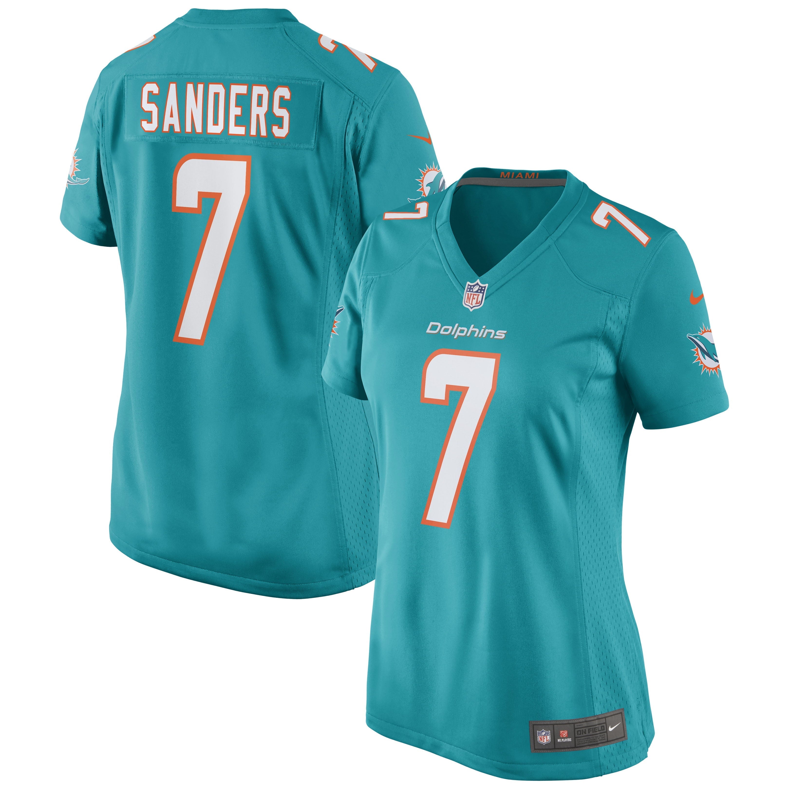 Women's Nike Jason Sanders Aqua Miami Dolphins Game Jersey