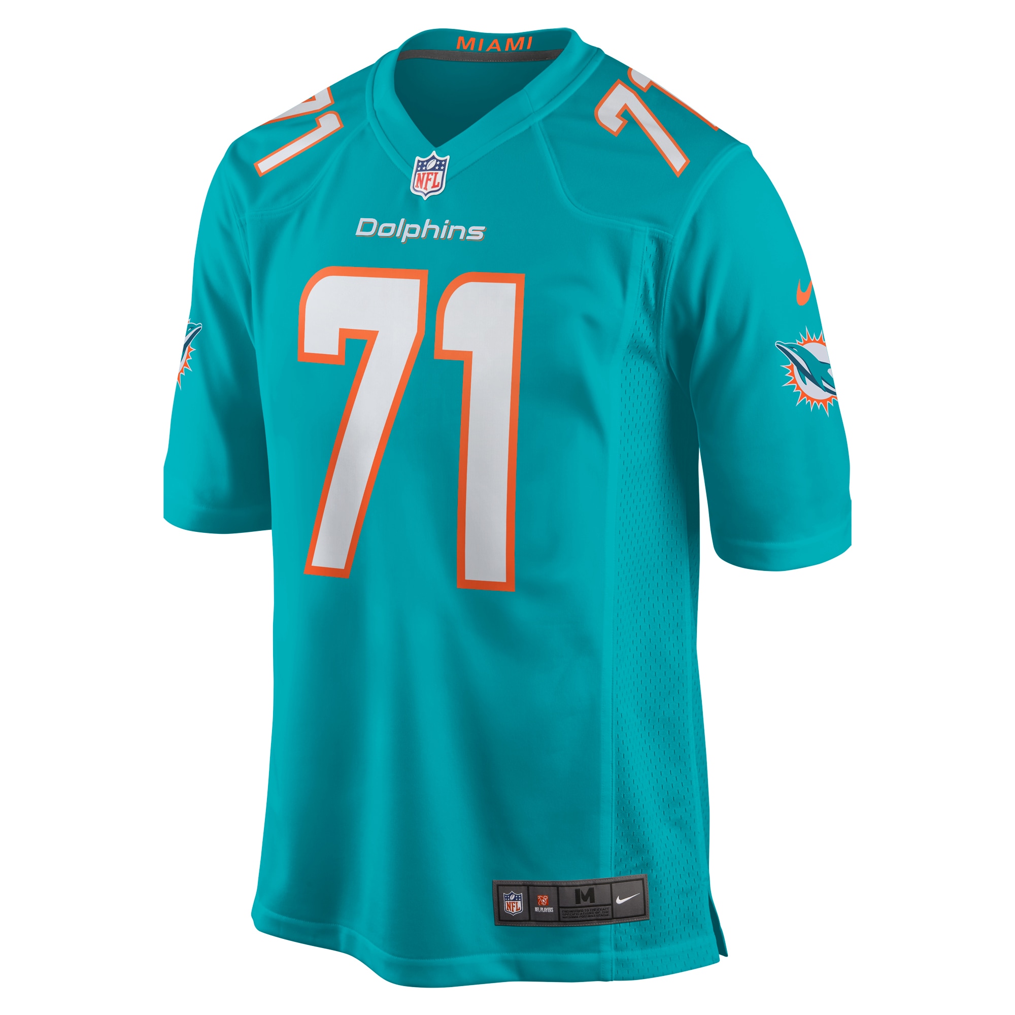 Brandon Shell Miami Dolphins Nike Home Game Player Jersey - Aqua