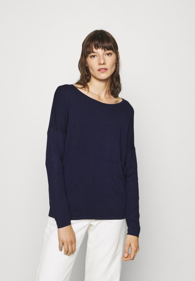 Clearance Anna Field RELAXED BOAT NECK – Jersey De Punto – Dark Blue, Mujer 48