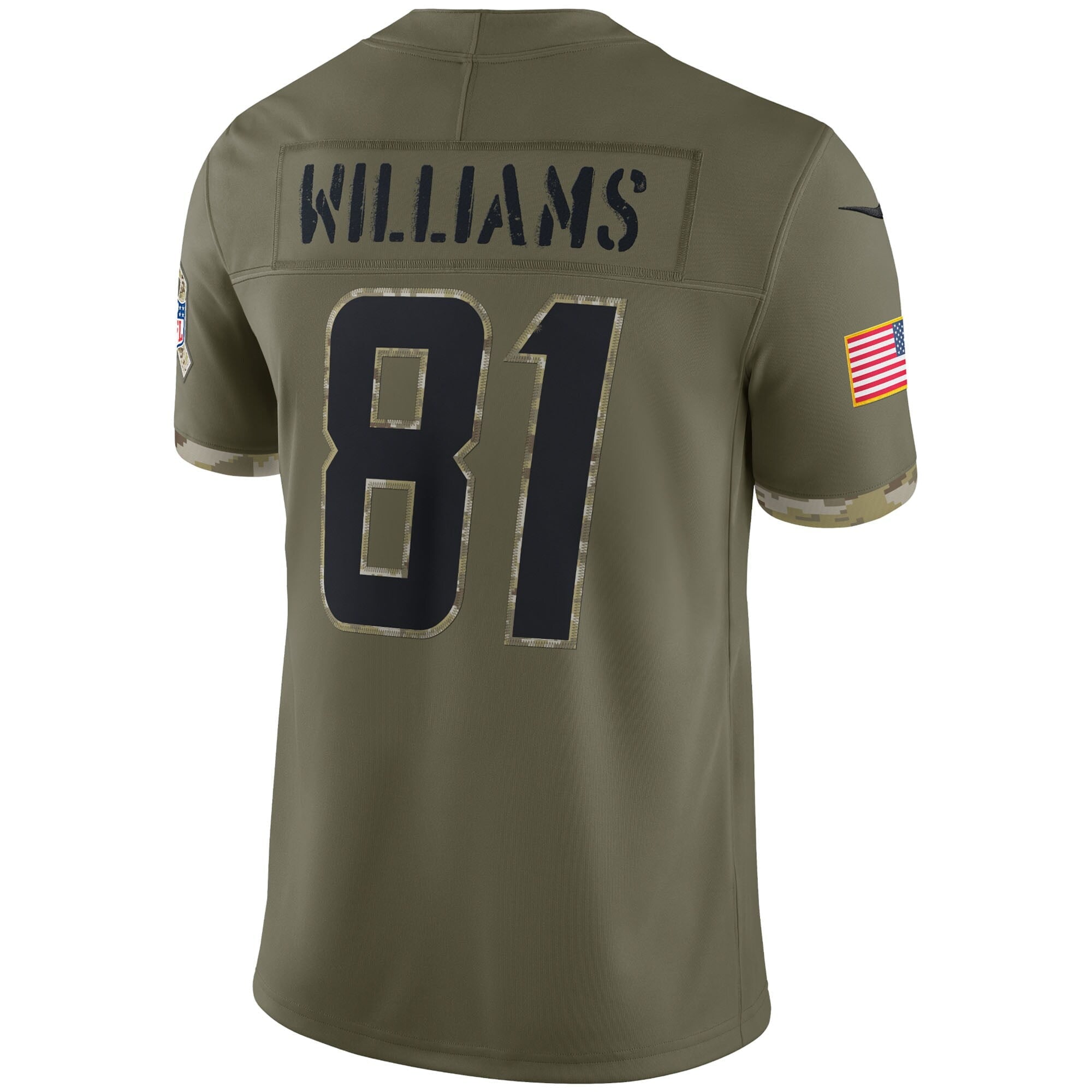 Men's Nike Mike Williams Olive Los Angeles Chargers 2022 Salute To Service Limited Jersey