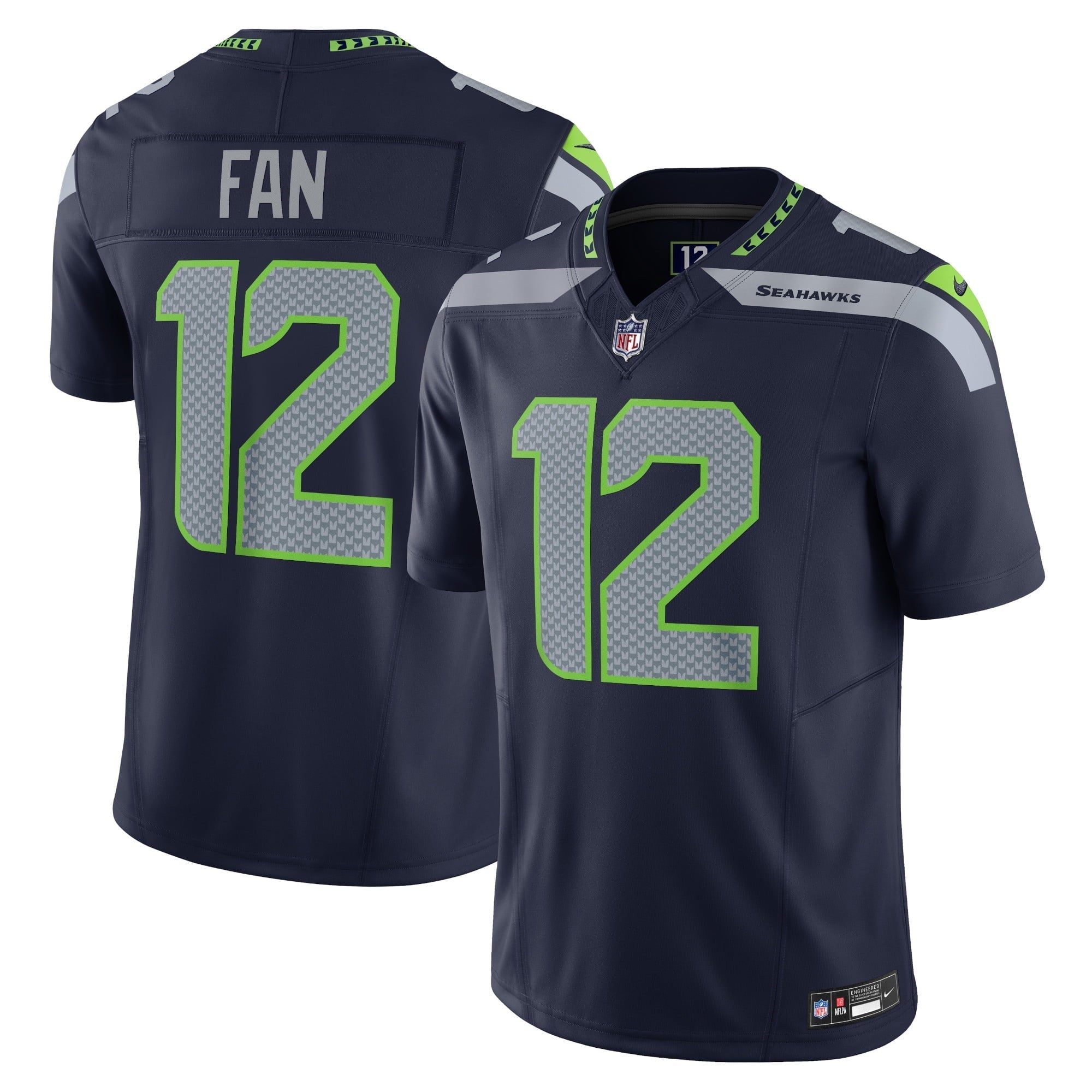 Men's Nike 12s College Navy Seattle Seahawks Vapor F.U.S.E. Limited Jersey