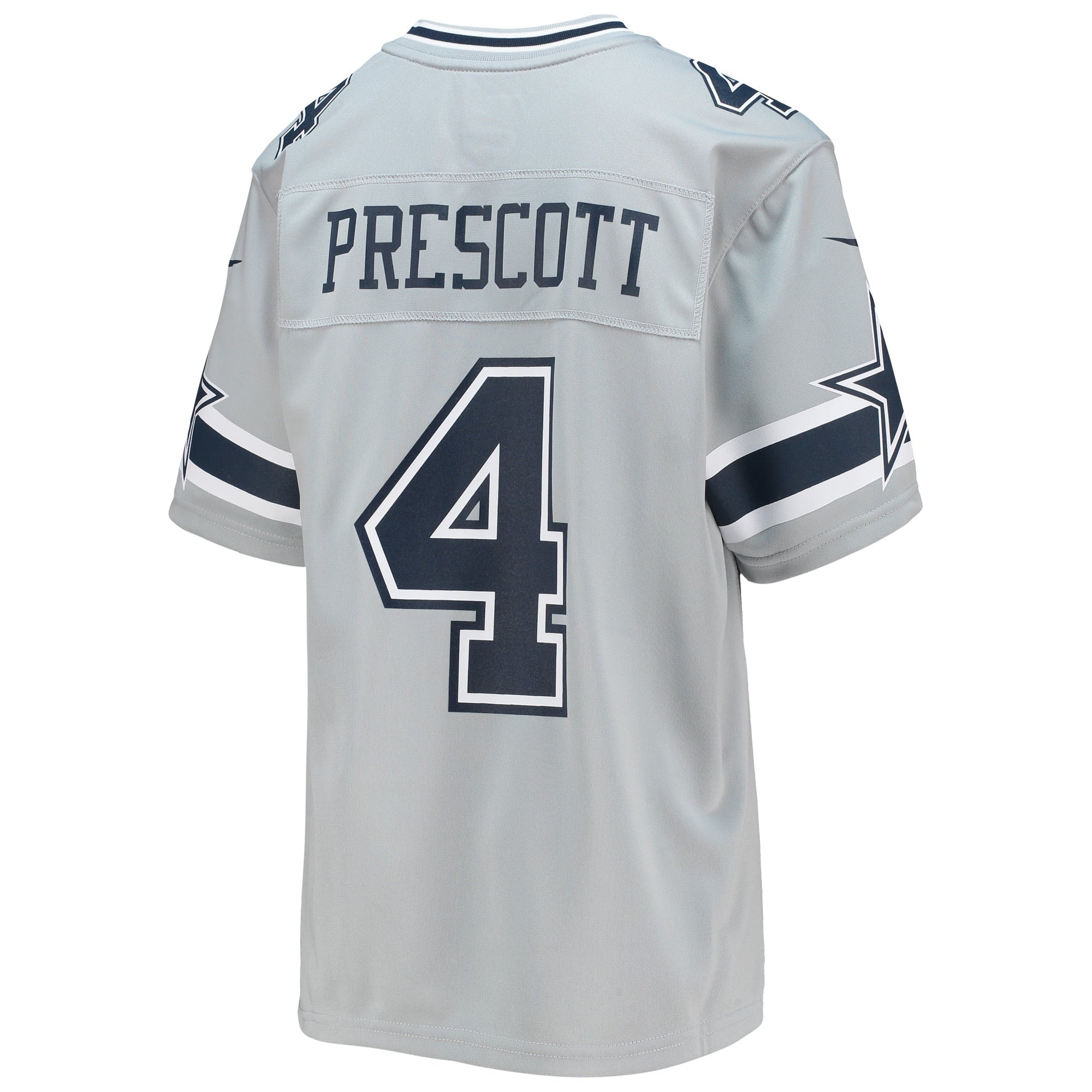 Youth Nike Dak Prescott Silver Dallas Cowboys Inverted Team Game Jersey