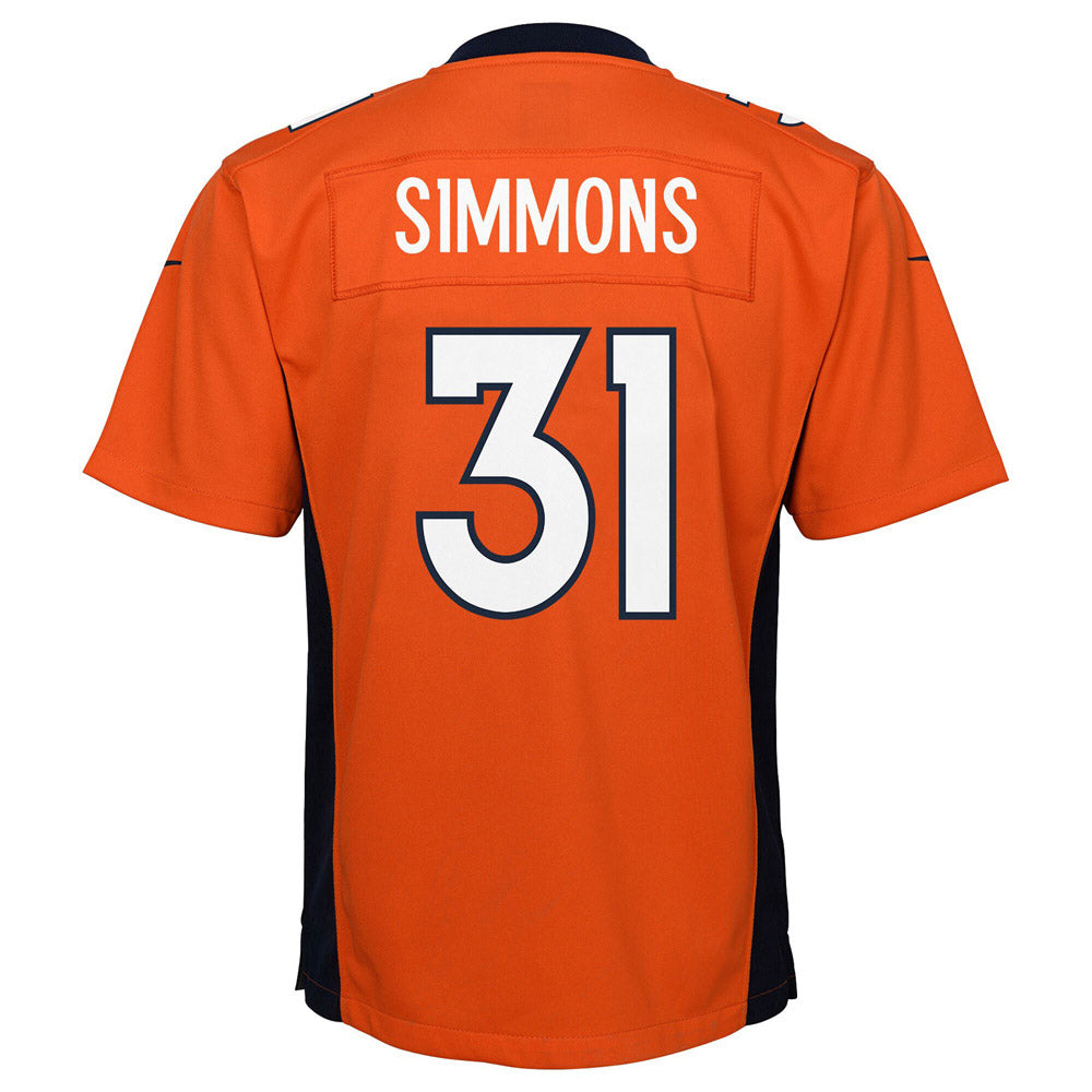 Youth Denver Broncos Justin Simmons Game Jersey Orange