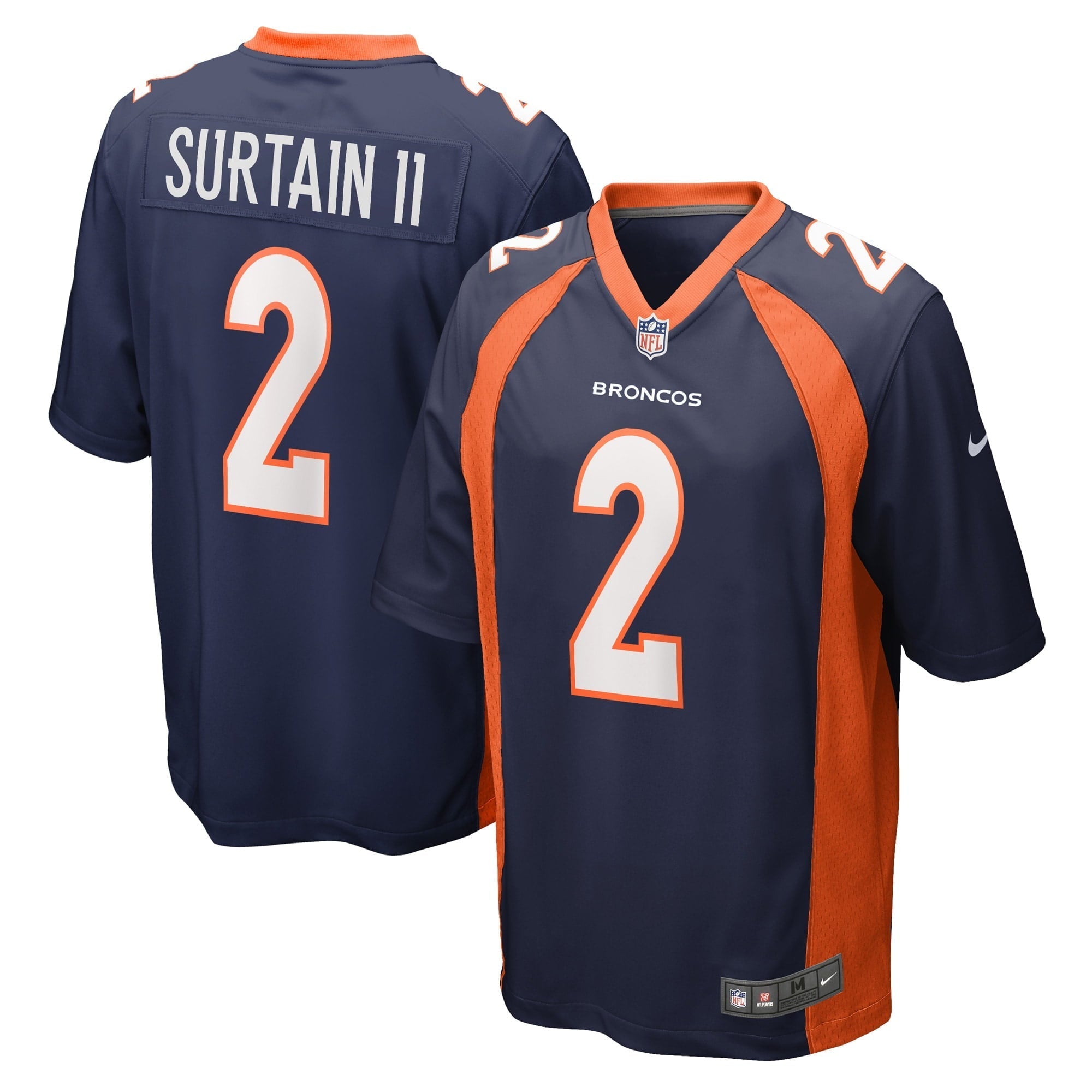 Men's Nike Patrick Surtain II Navy Denver Broncos Home Game Player Jersey