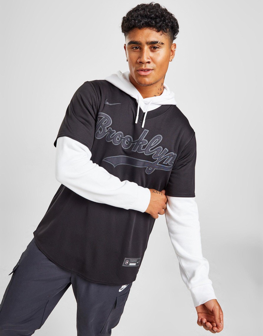 Cheap Nike MLB Brooklyn Dodgers Triple Black Jersey Sort S