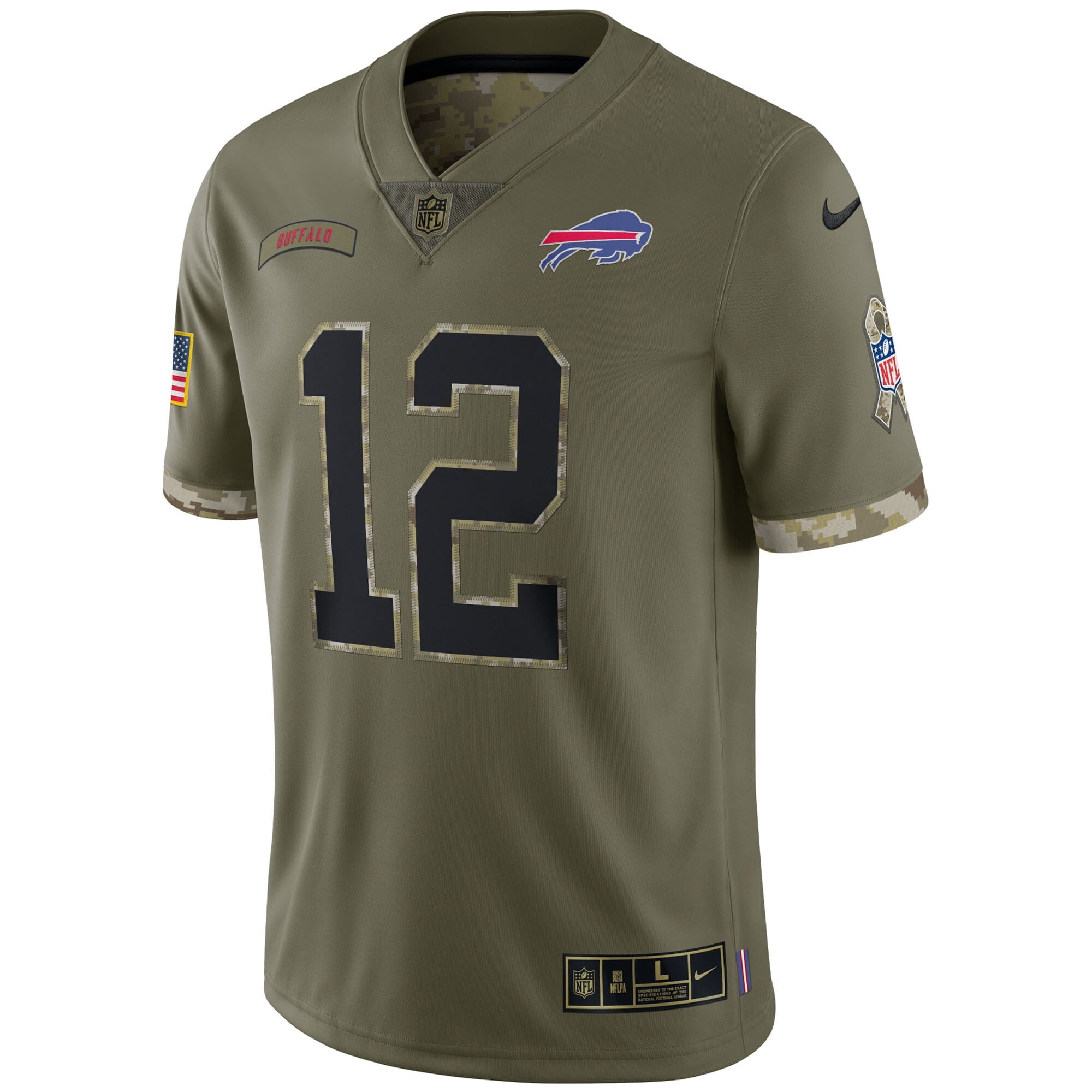 Men's Nike Jim Kelly Olive Buffalo Bills 2022 Salute To Service Retired Player Limited Jersey