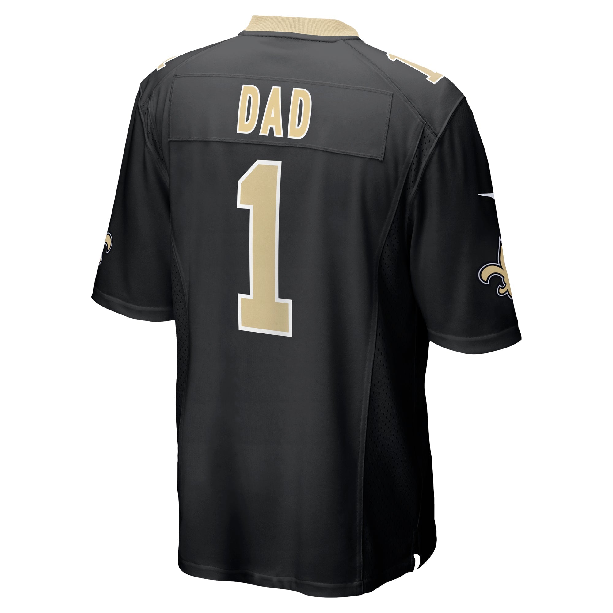 Men's Nike Number 1 Dad Black New Orleans Saints Game Jersey