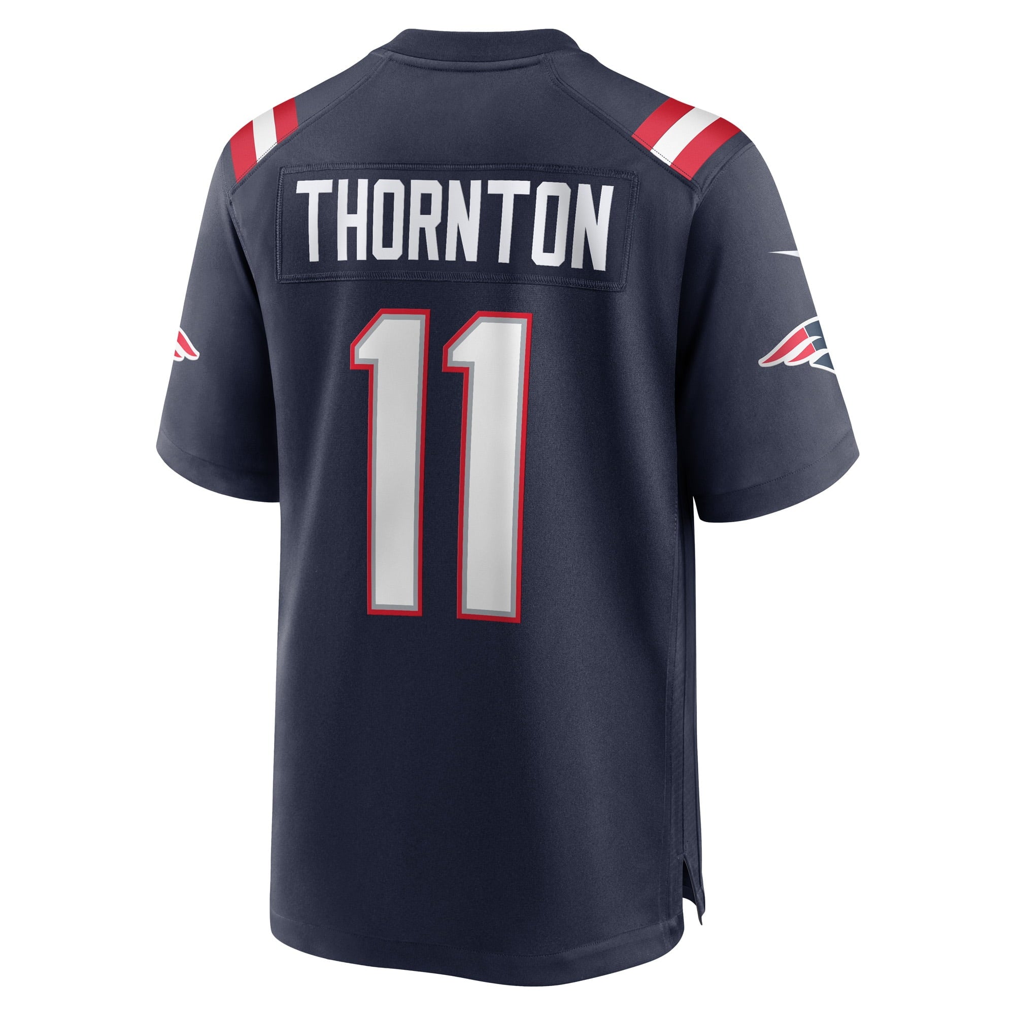 Men's Nike Tyquan Thornton Navy New England Patriots Game Player Jersey