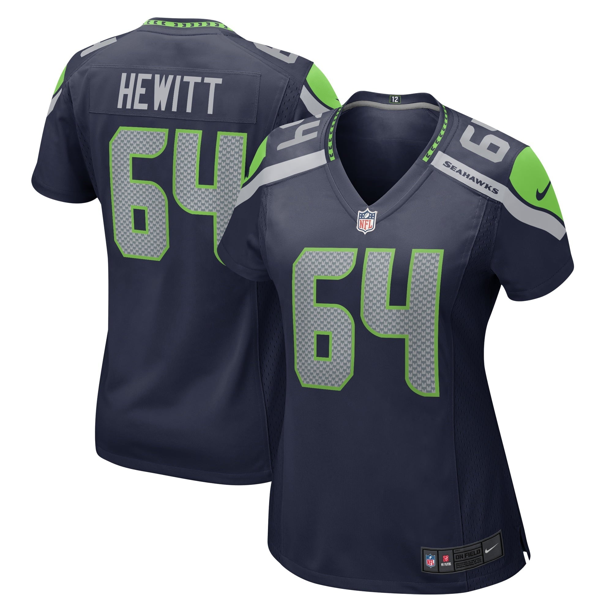 Women's Nike Jarrod Hewitt College Navy Seattle Seahawks Home Game Player Jersey