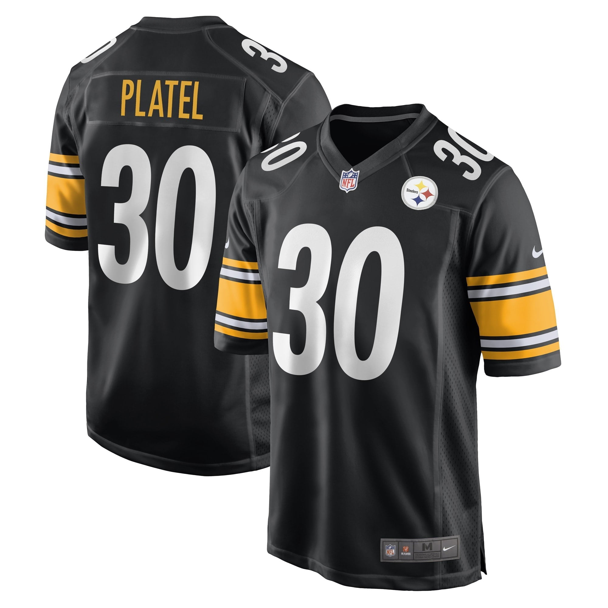 Men's Nike Carlins Platel Black Pittsburgh Steelers Game Player Jersey