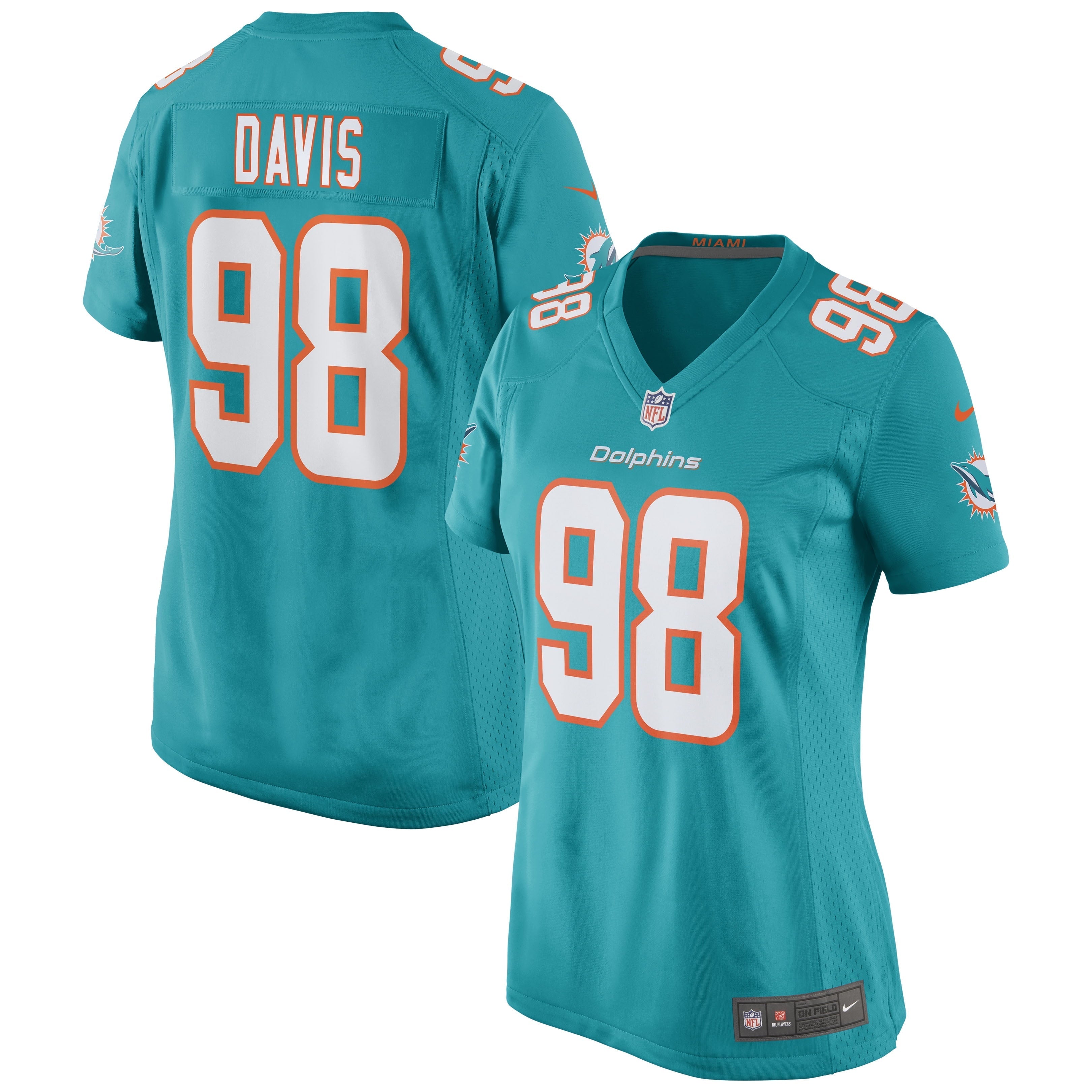 Women's Nike Raekwon Davis Aqua Miami Dolphins Game Jersey