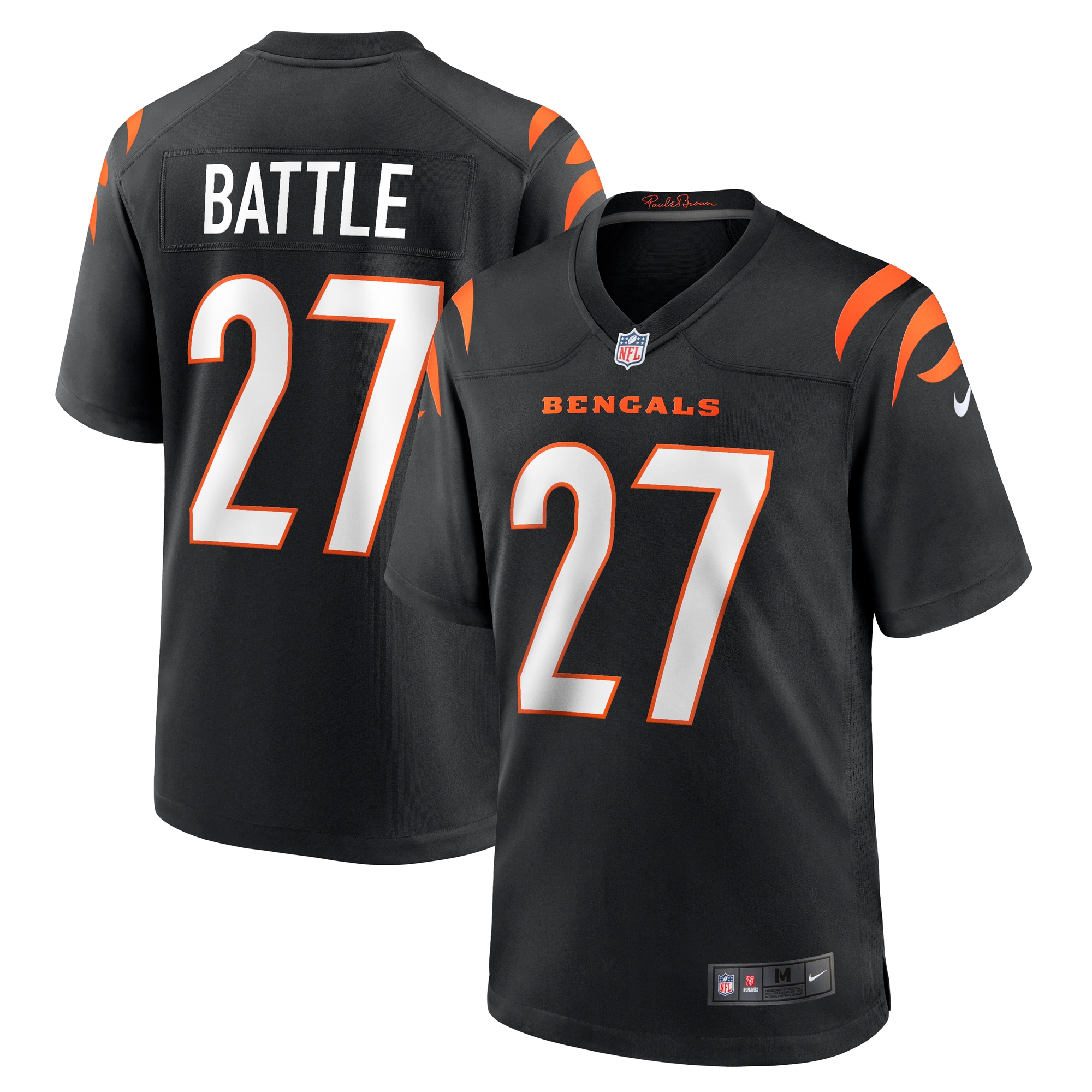 Jordans Battle Cincinnati Bengals Nike Team Game Jersey -  Black