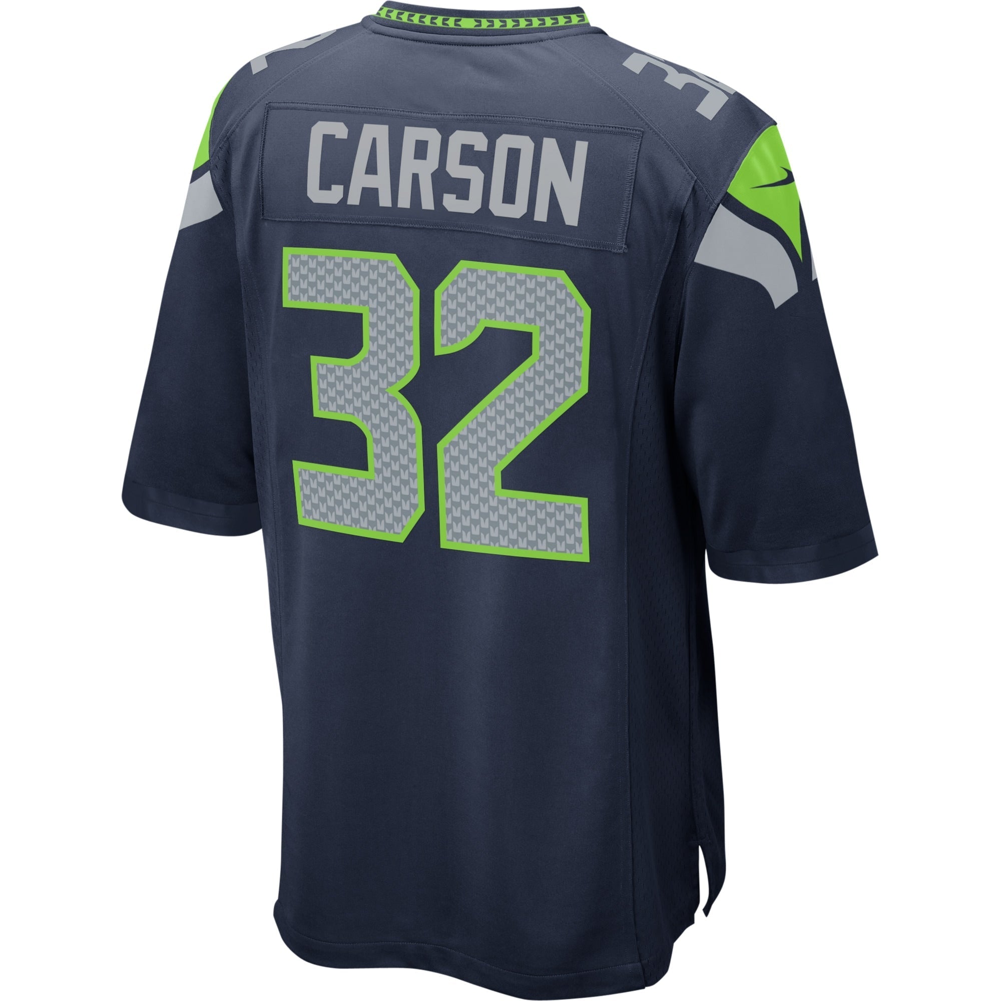 Men's Nike Chris Carson Navy Seattle Seahawks Game Player Jersey
