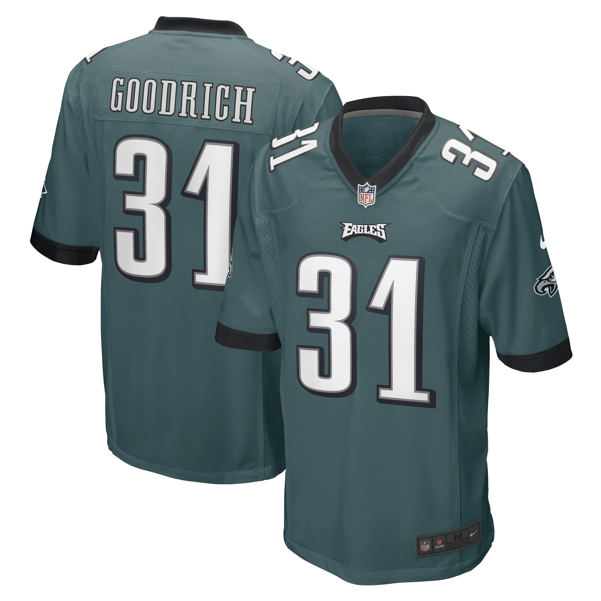 Men's Nike Mario Goodrich Midnight Green Philadelphia Eagles Game Player Jersey