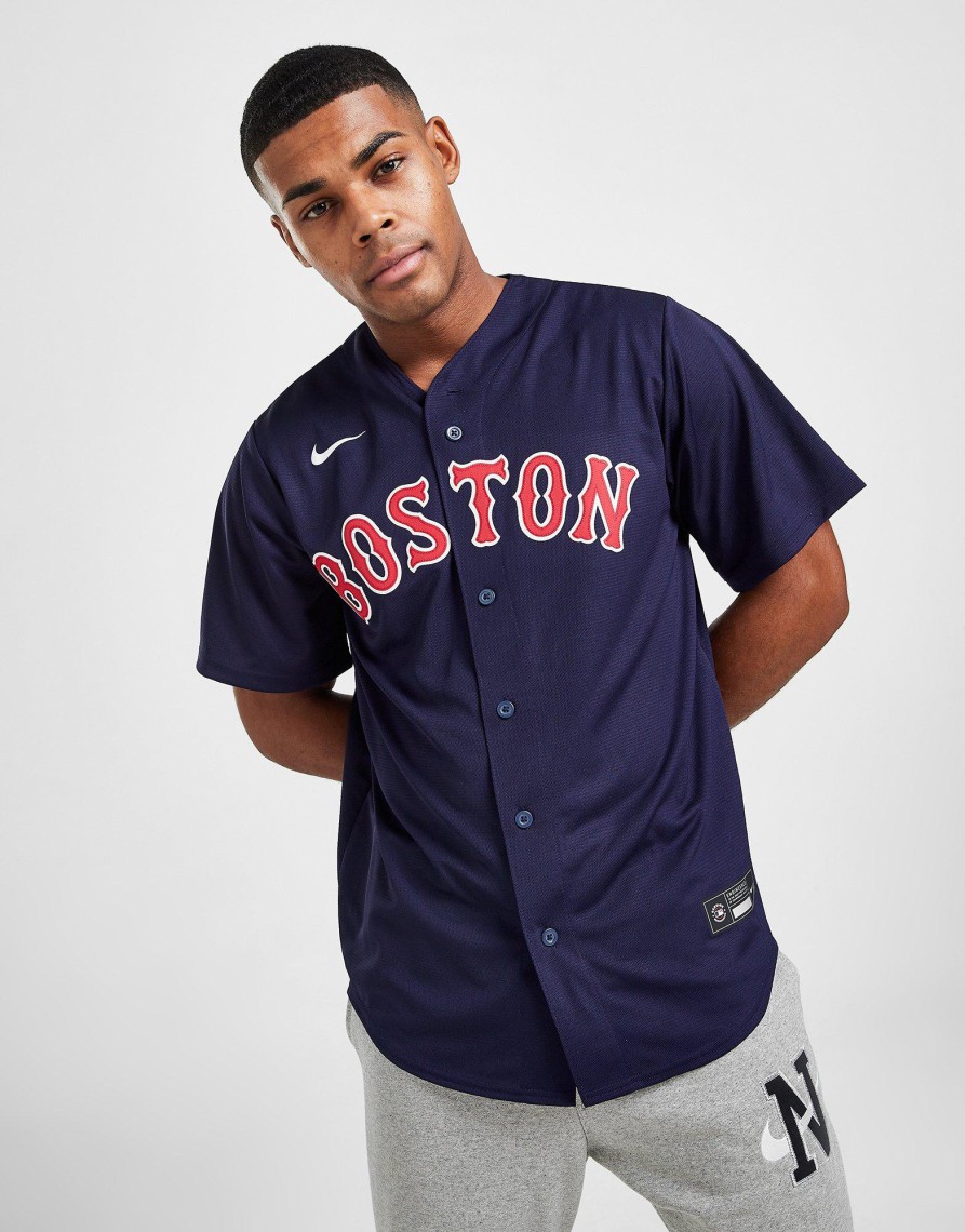 Discount Nike MLB Boston Red Sox Alternate Jersey Blå S