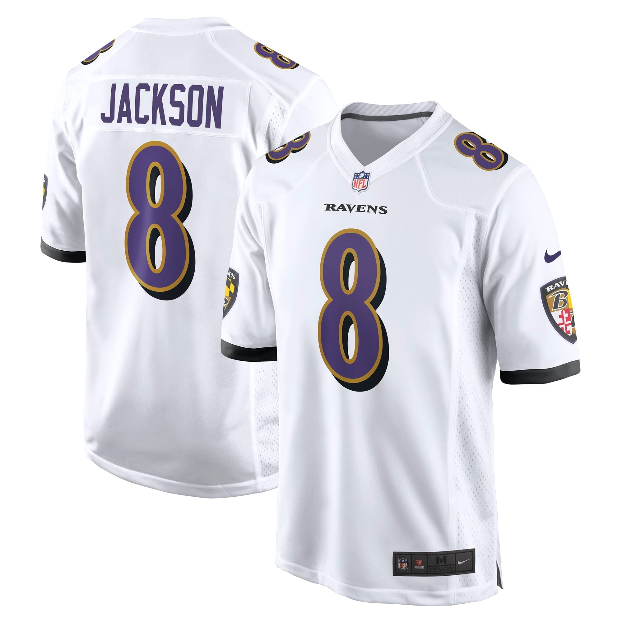 Men's Nike Lamar Jackson White Baltimore Ravens Game Jersey