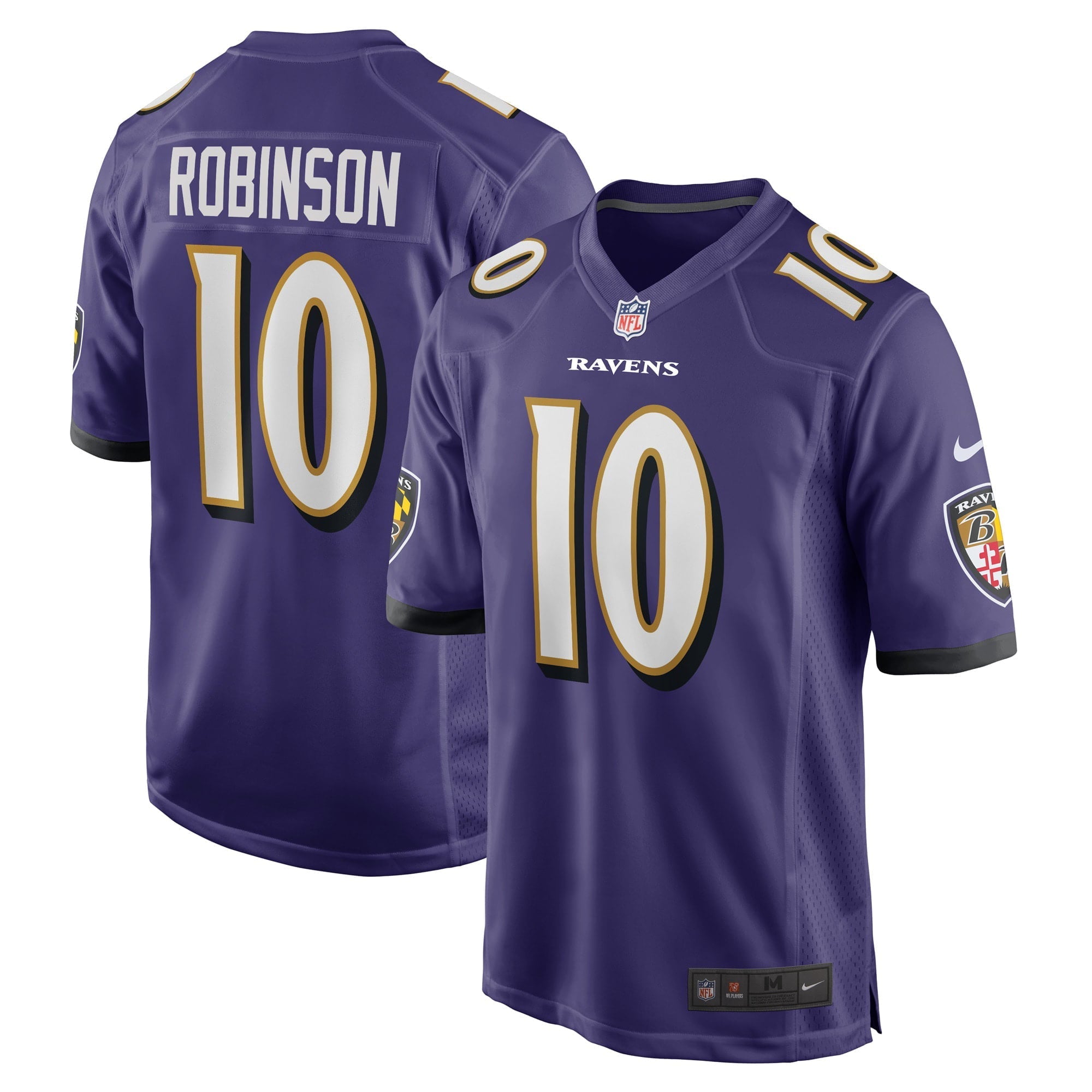 Men's Nike Demarcus Robinson Purple Baltimore Ravens Game Player Jersey