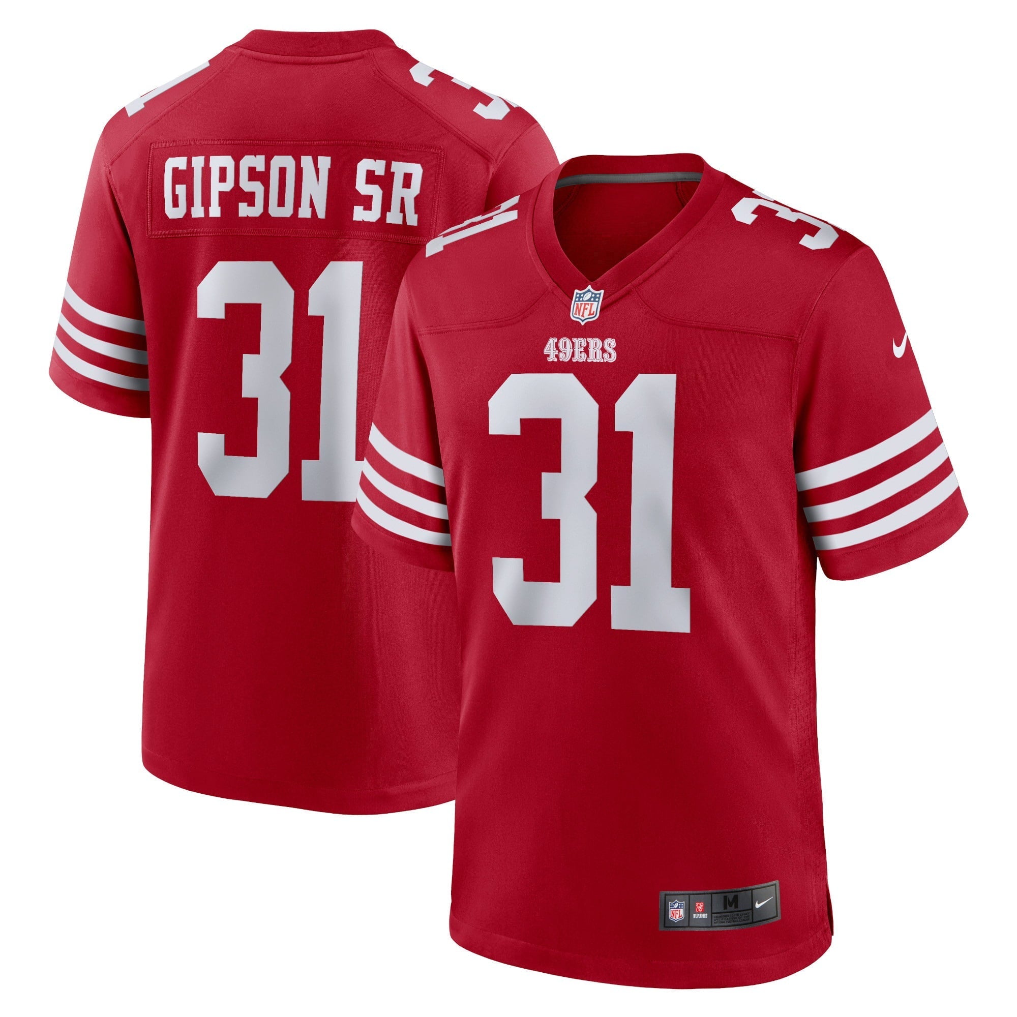 Men's Nike Tashaun Gipson Sr. Scarlet San Francisco 49ers Home Game Player Jersey