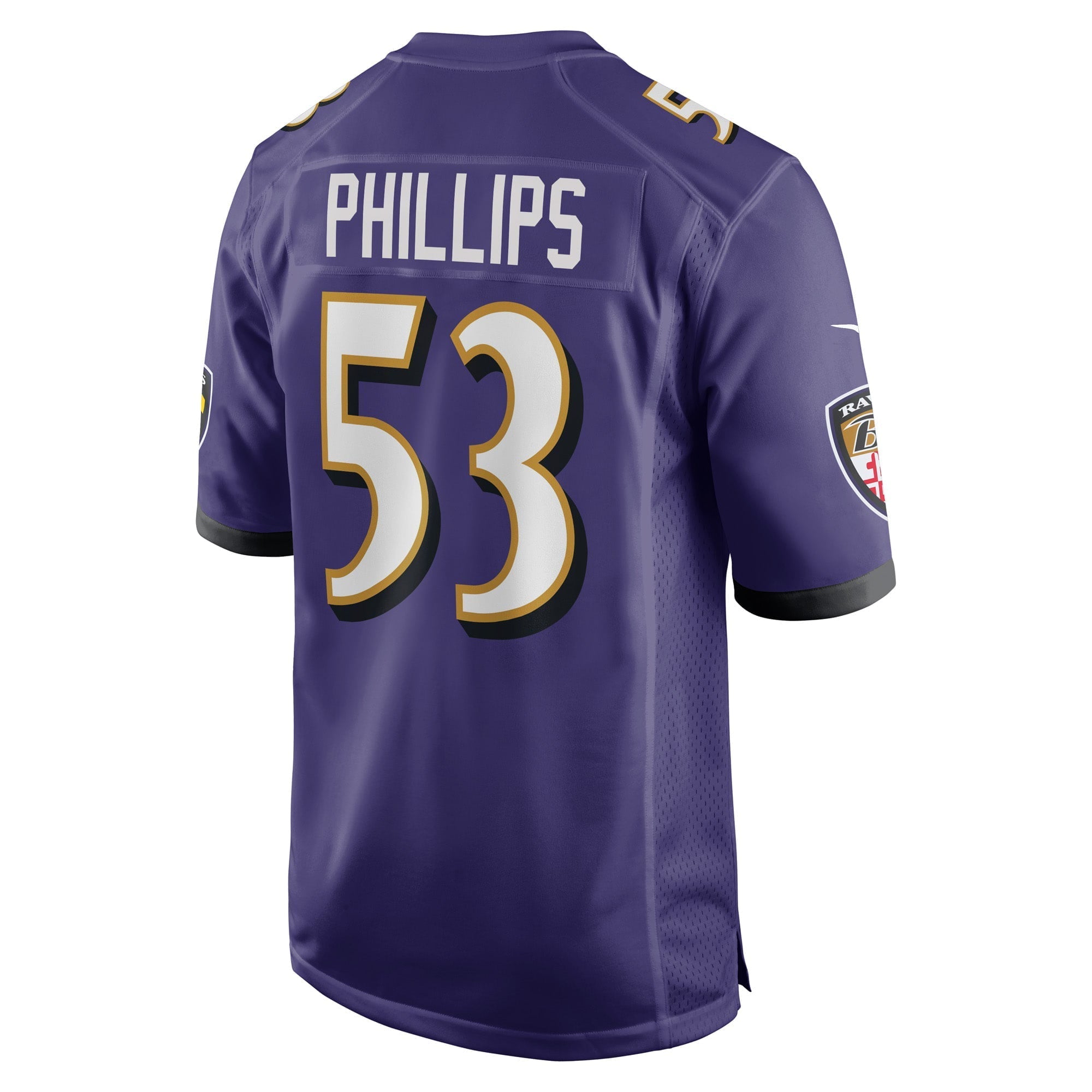 Men's Nike Del'Shawn Phillips Purple Baltimore Ravens Game Player Jersey