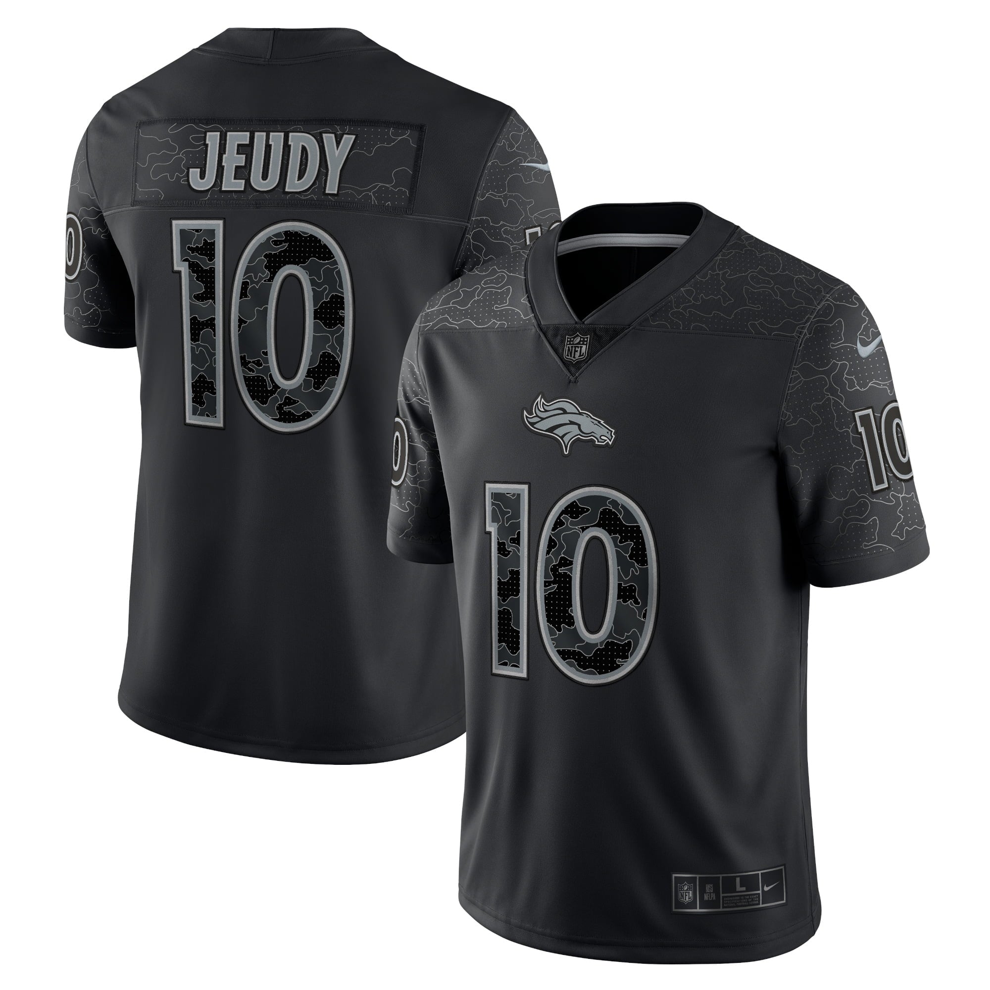 Men's Nike Jerry Jeudy Black Denver Broncos RFLCTV Limited Jersey