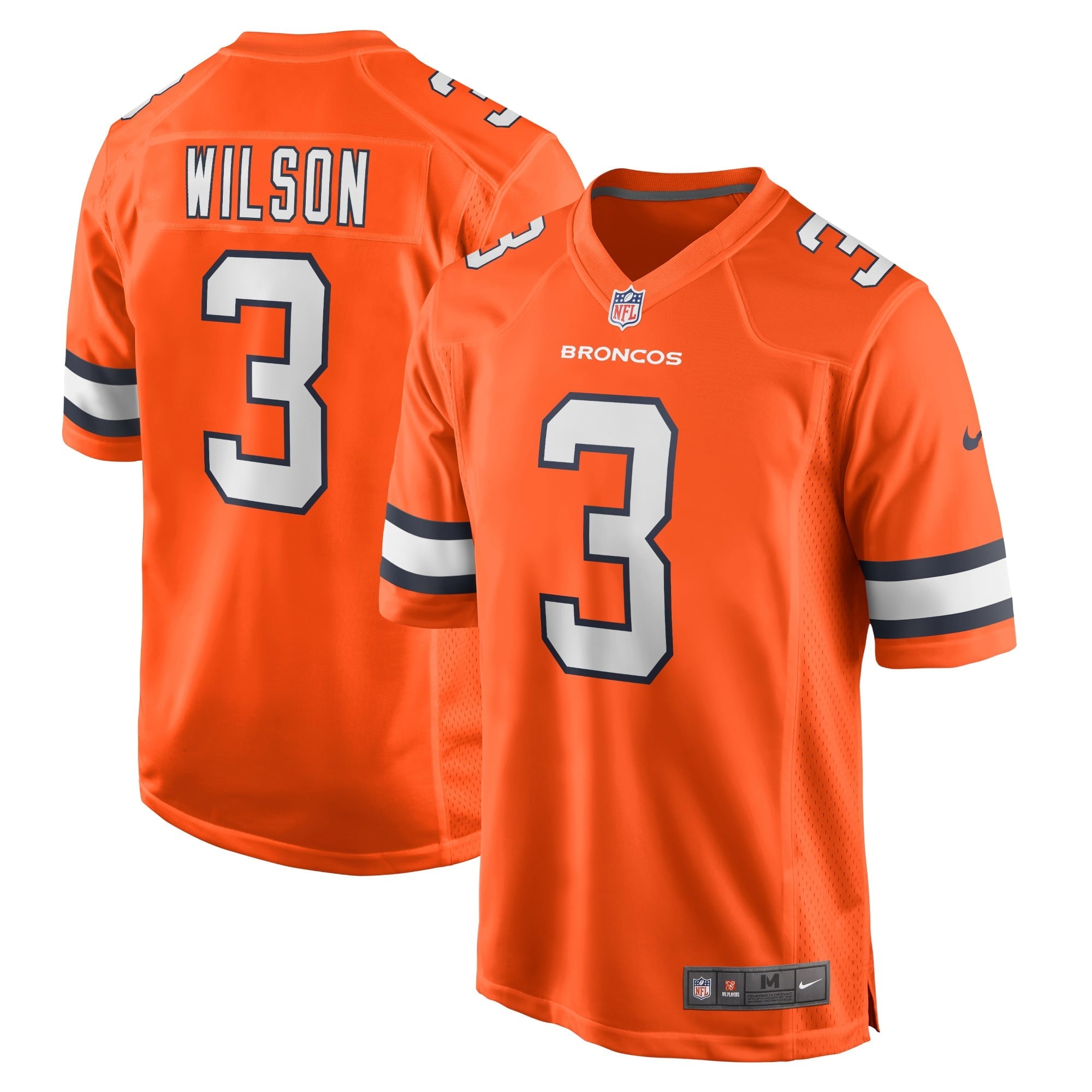 Men's Nike  Russell Wilson  Orange Denver Broncos Alternate Game Jersey