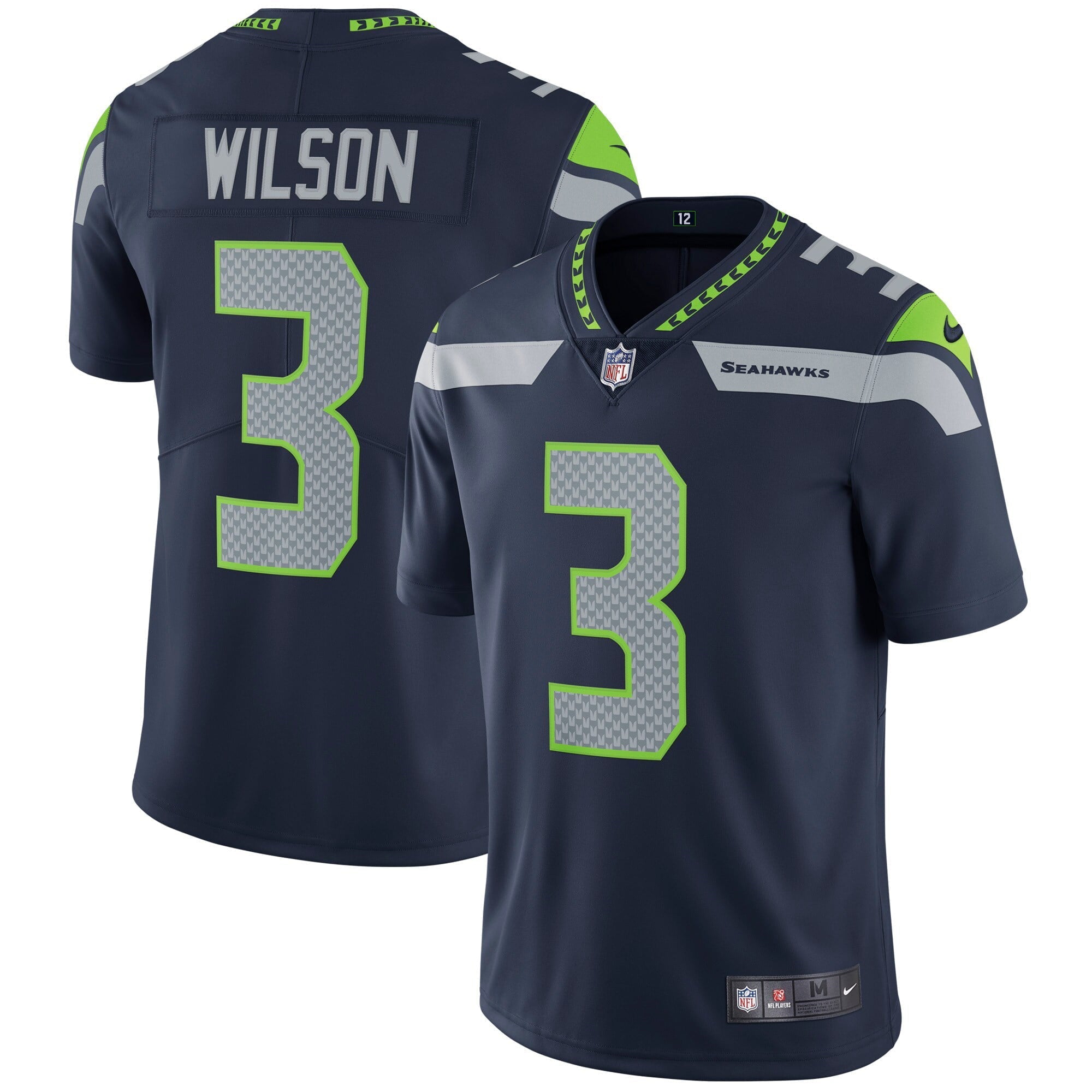 Men's Nike  Russell Wilson  College Navy Seattle Seahawks Vapor Untouchable Limited Player Jersey