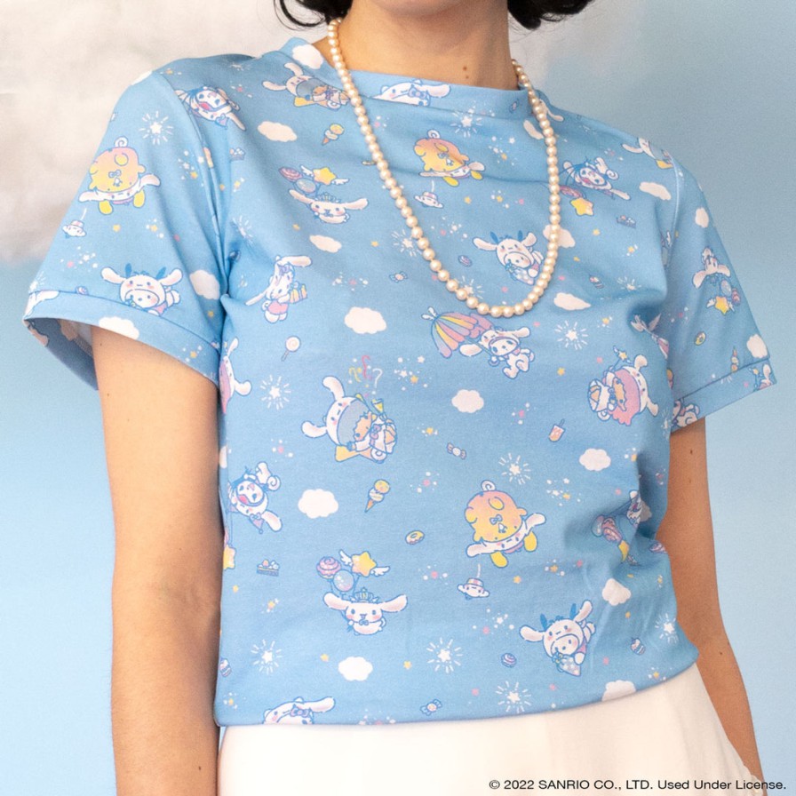 Sale JapanLA Cinnamoroll 20th Anniversary Moxie Crop Tee JapanLA X Hello Kitty & Friends Spirit Jerseys BLUE