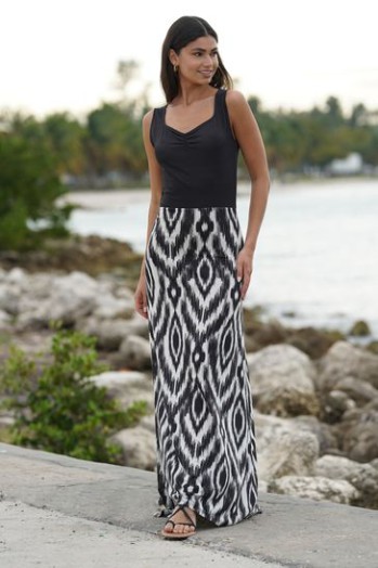 Clearance Lipsy Mono Animal Regular 2 In 1 Jersey Maxi Dress Mono Animal