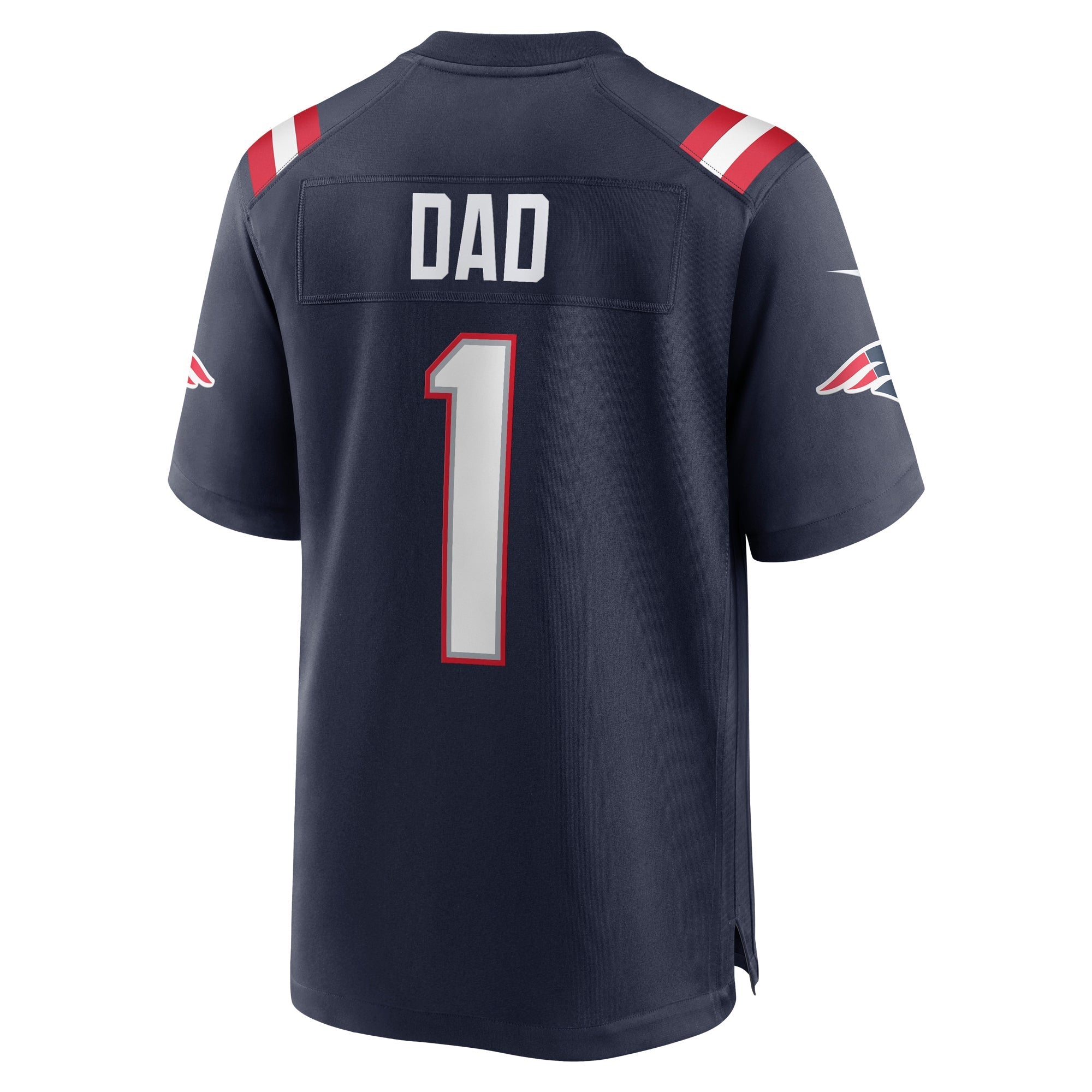 Men's Nike Number 1 Dad Navy New England Patriots Game Jersey