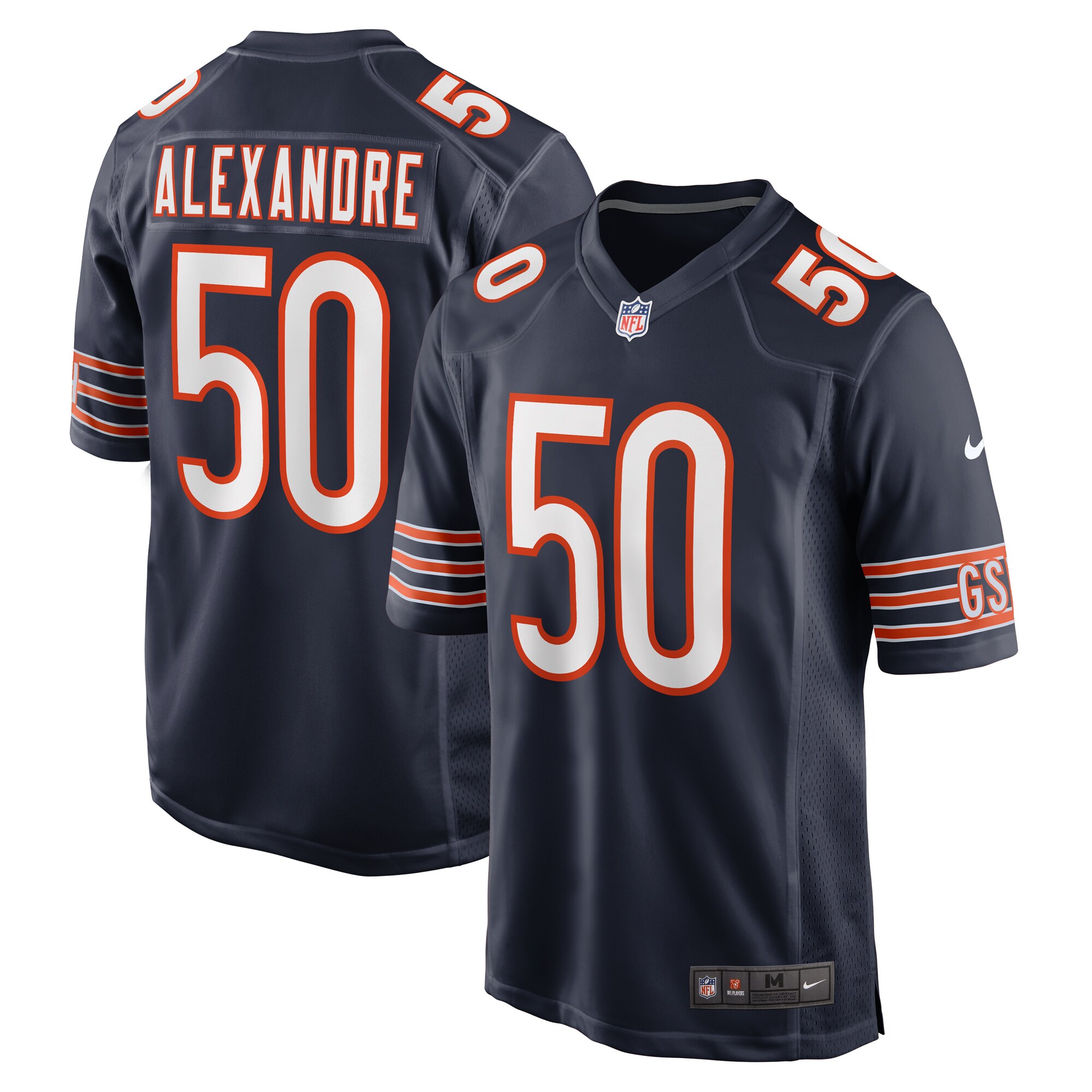 Deslin Alexandre Chicago Bears Nike Team Game Jersey -  Navy