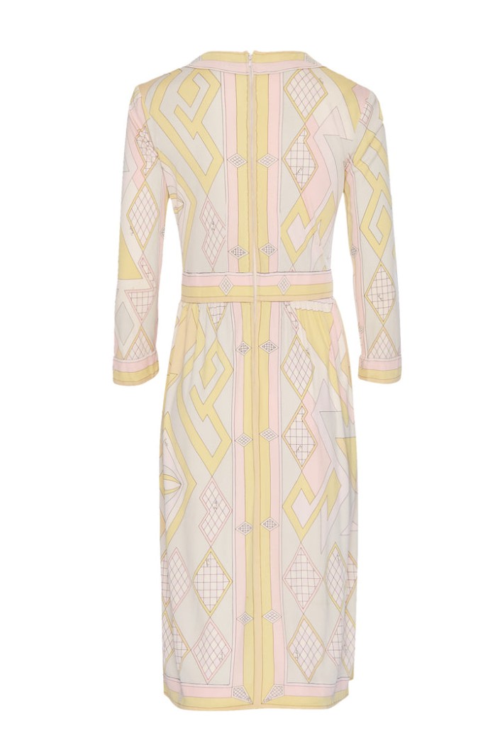 Sale Annie’s Archive 1960s Pucci Wool Jersey Yellow Printed Summer Dress