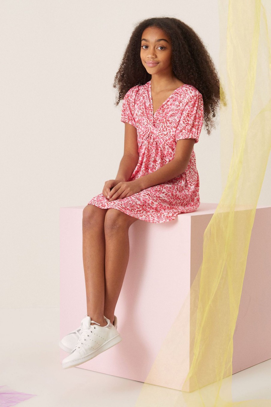 Outlet Lipsy Pink Jersey Knot Front Dress UK Age 5-6