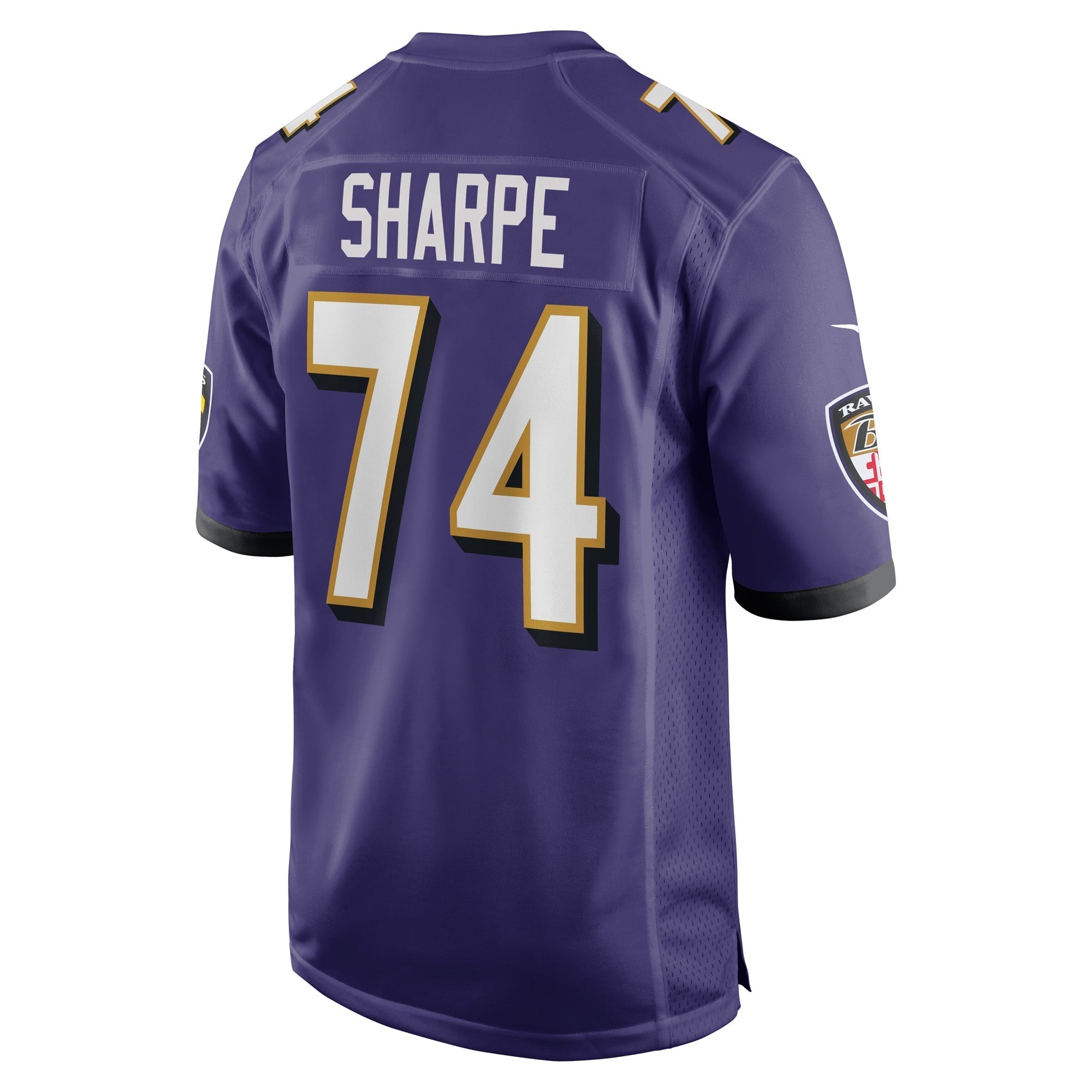 Men's Nike David Sharpe Purple Baltimore Ravens Game Player Jersey
