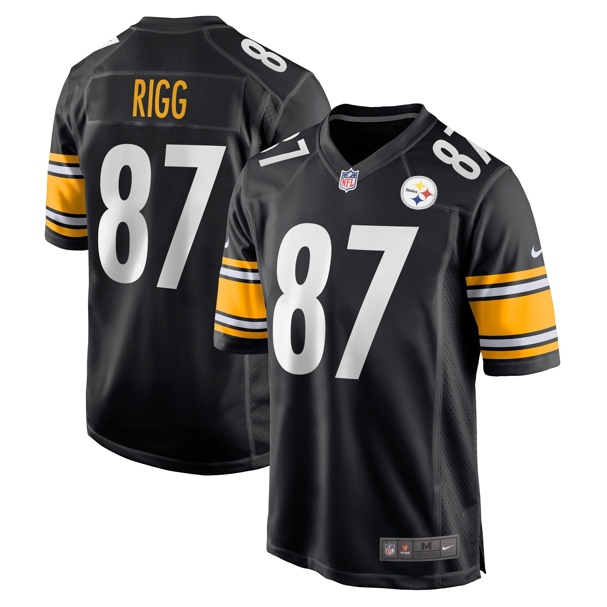 Men's Nike Justin Rigg Black Pittsburgh Steelers Game Player Jersey