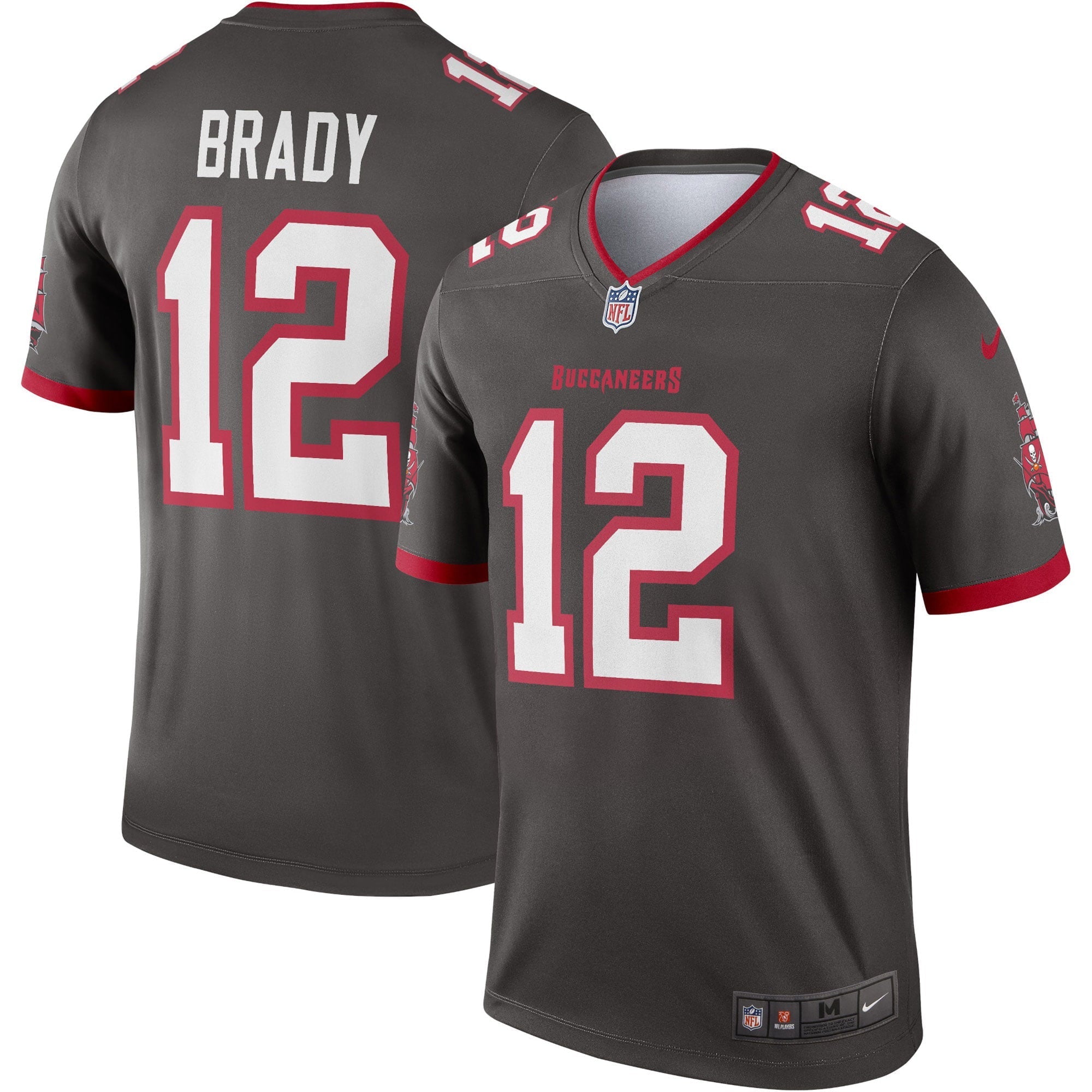 Men's Nike Tom Brady Pewter Tampa Bay Buccaneers Alternate Legend Jersey