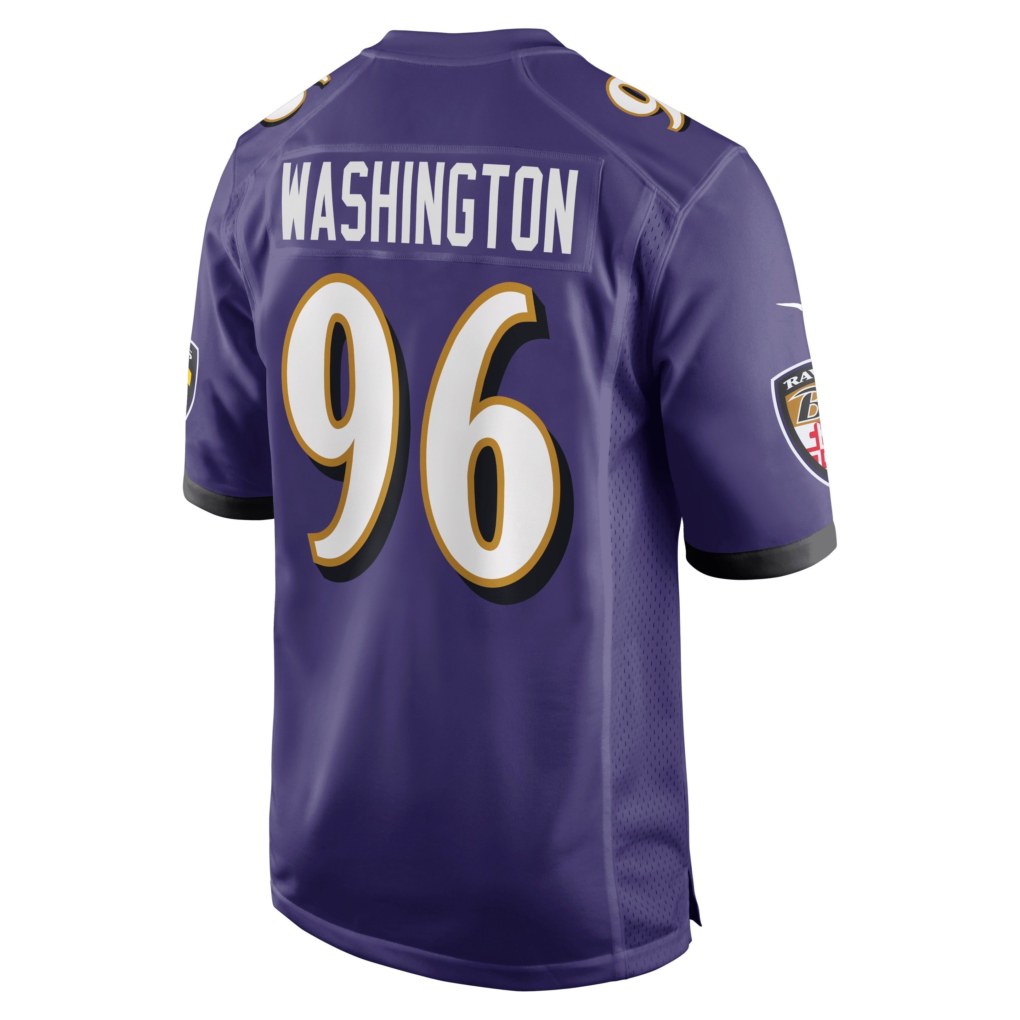 Men's Nike Broderick Washington Purple Baltimore Ravens Game Player Jersey