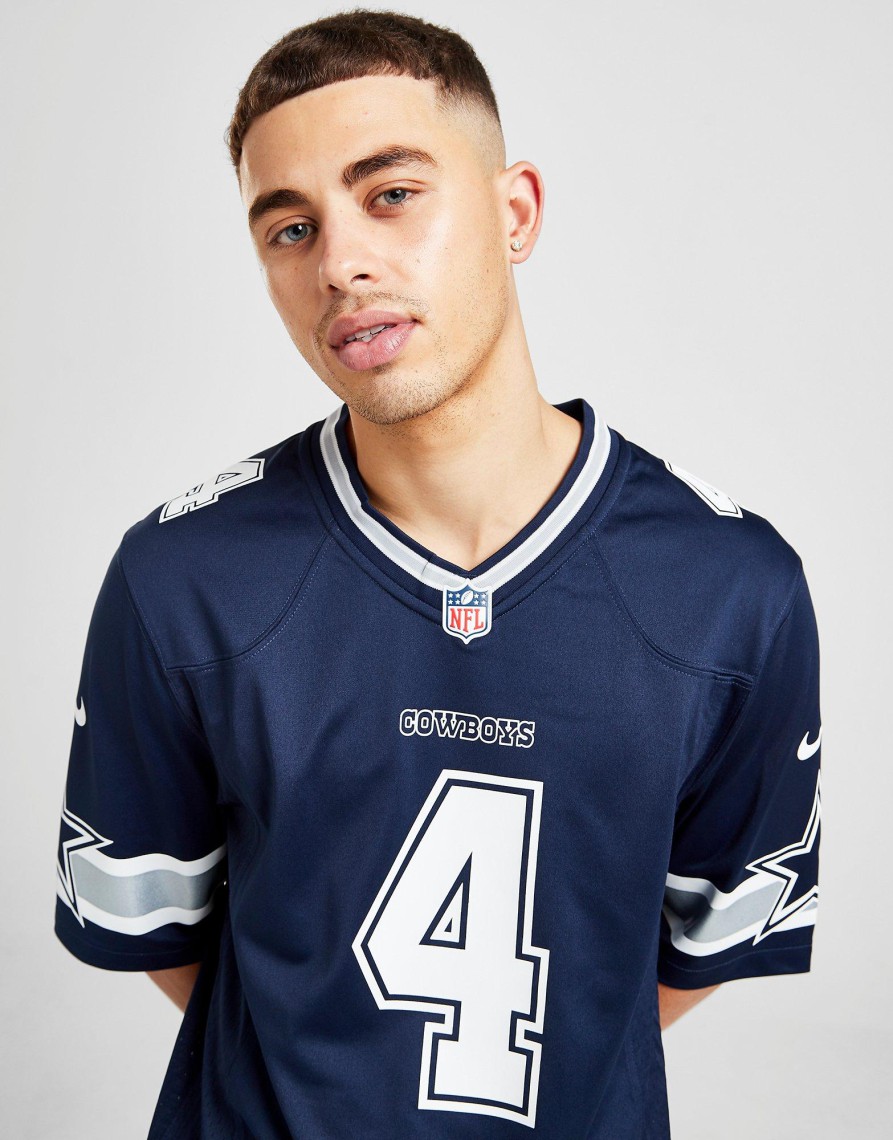 Outlet Nike NFL Dallas Cowboys Prescott #4 Game Jersey Blå S