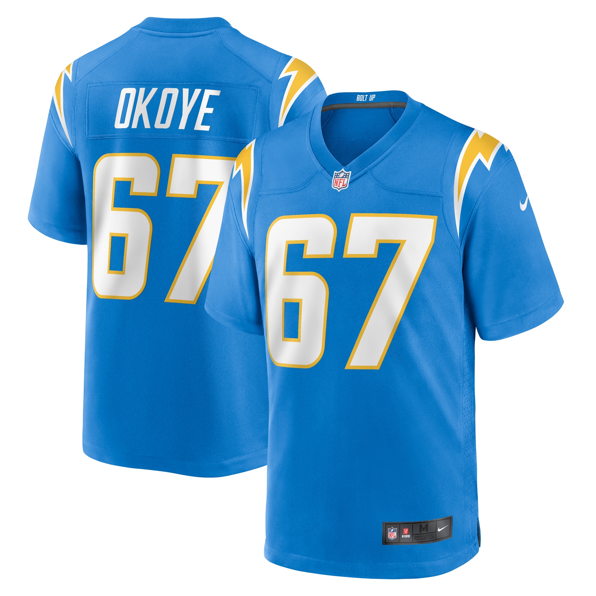 CJ Okoye Los Angeles Chargers Nike Team Game Jersey -  Powder Blue