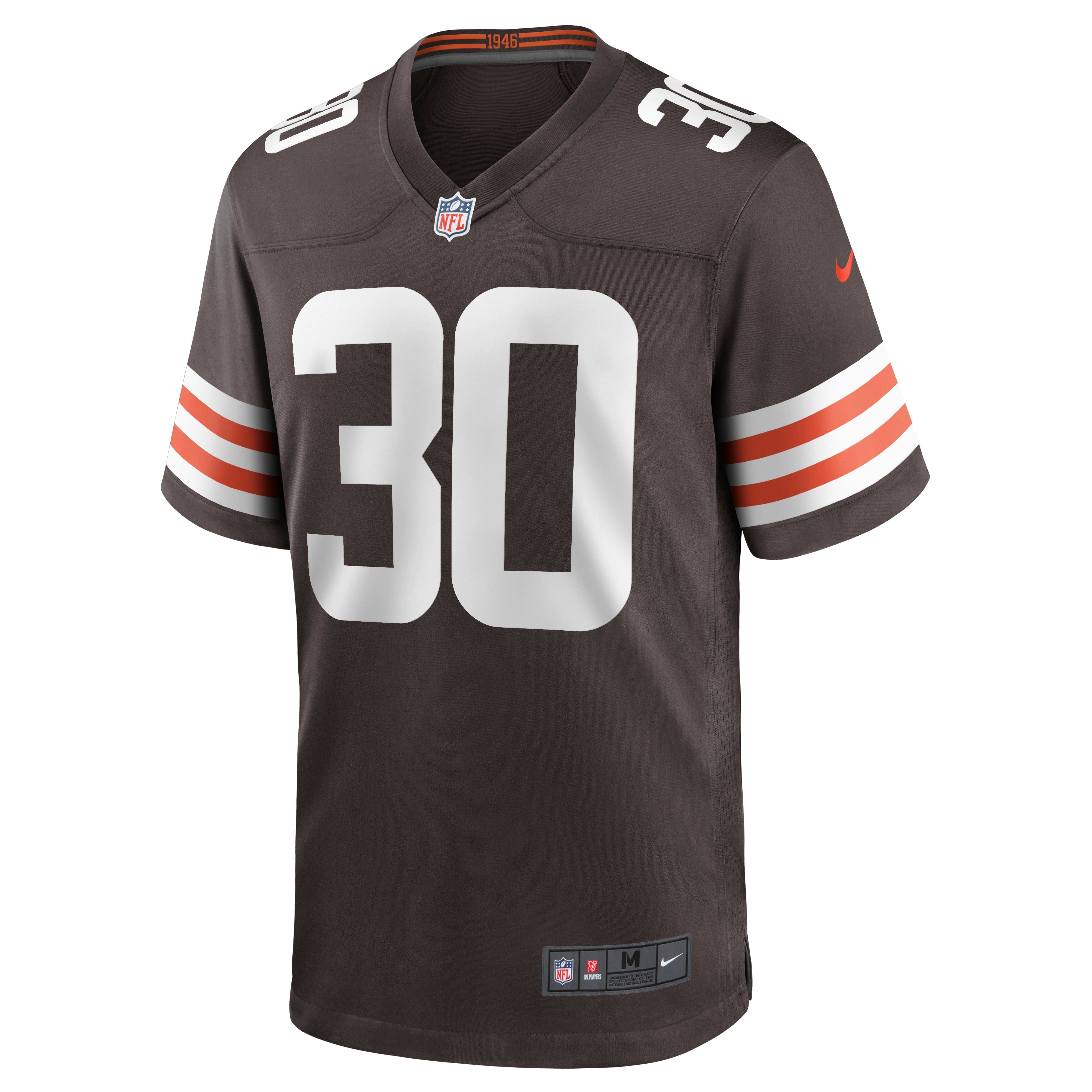 Men's Nike D'Ernest Johnson Brown Cleveland Browns Game Jersey